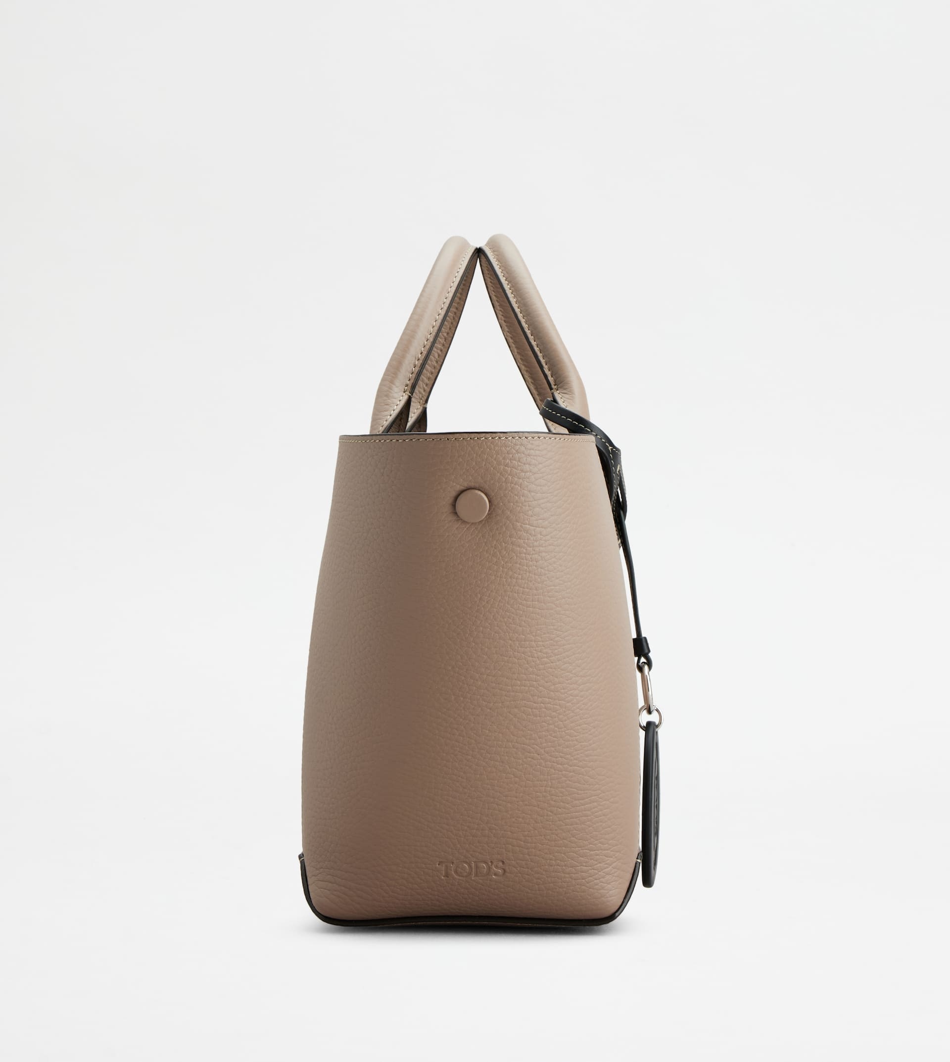 TOD'S DOUBLE UP SHOPPING BAG IN LEATHER SMALL - BEIGE, BLACK - 4