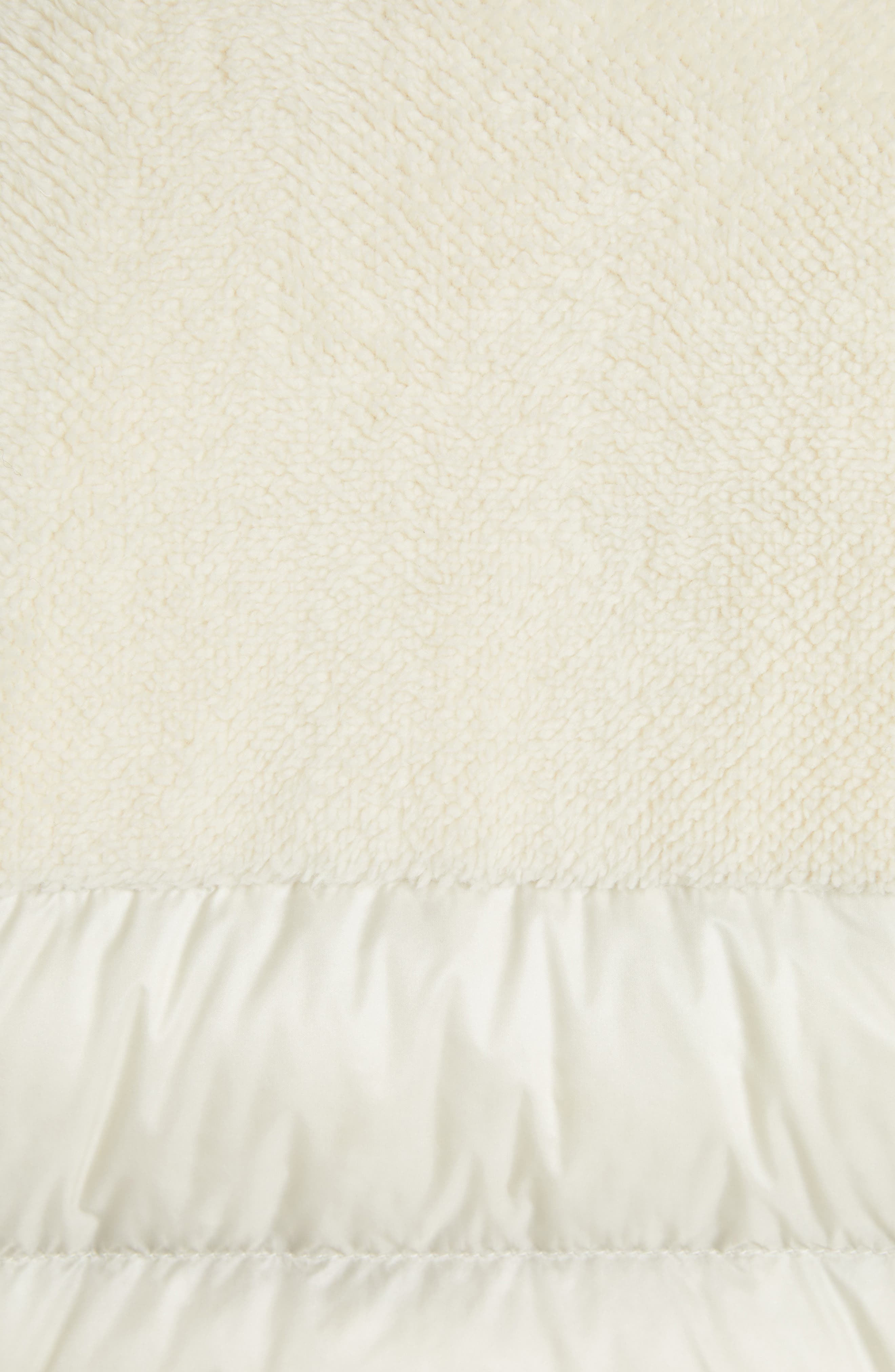 Moncler Polignac Teddy & Quilted Nylon Down Jacket in Silk White at Nordstrom - 6