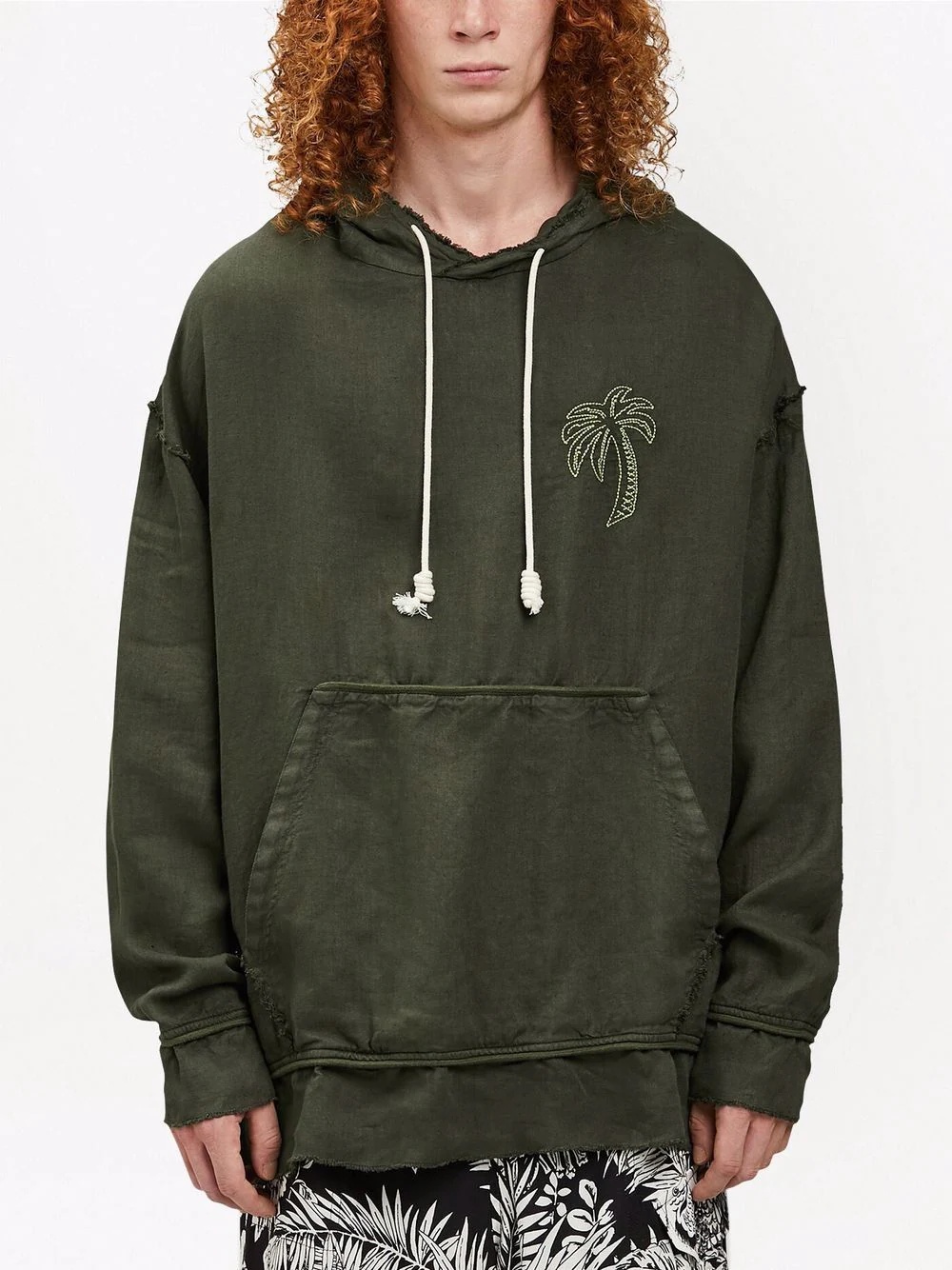 Palm Tree-embroidered hoodie - 3