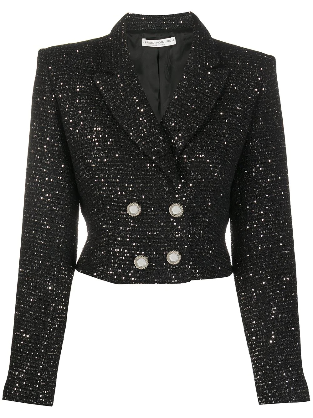 sequin-embellished cropped jacket - 1