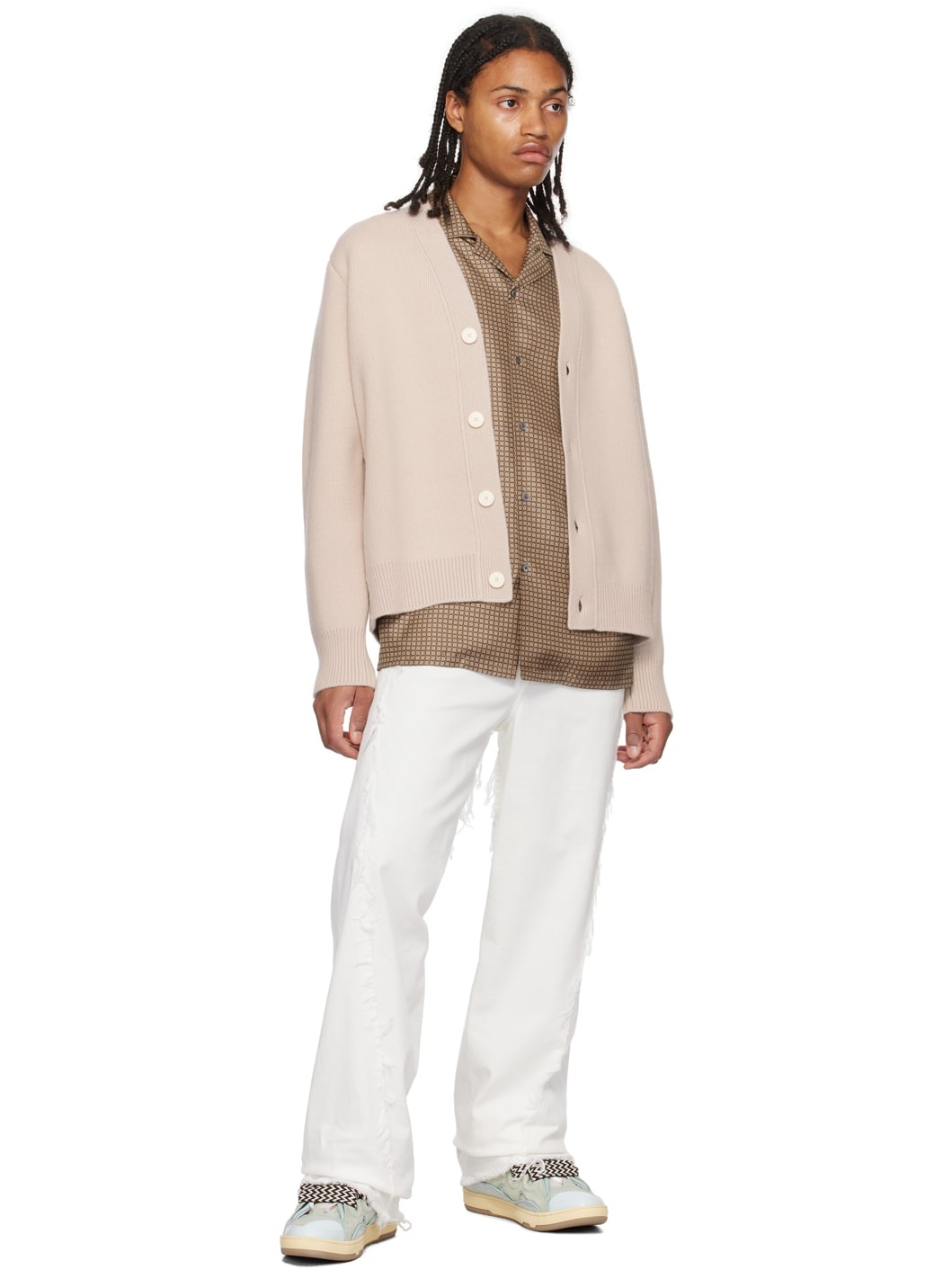 Beige Button Cardigan - 4