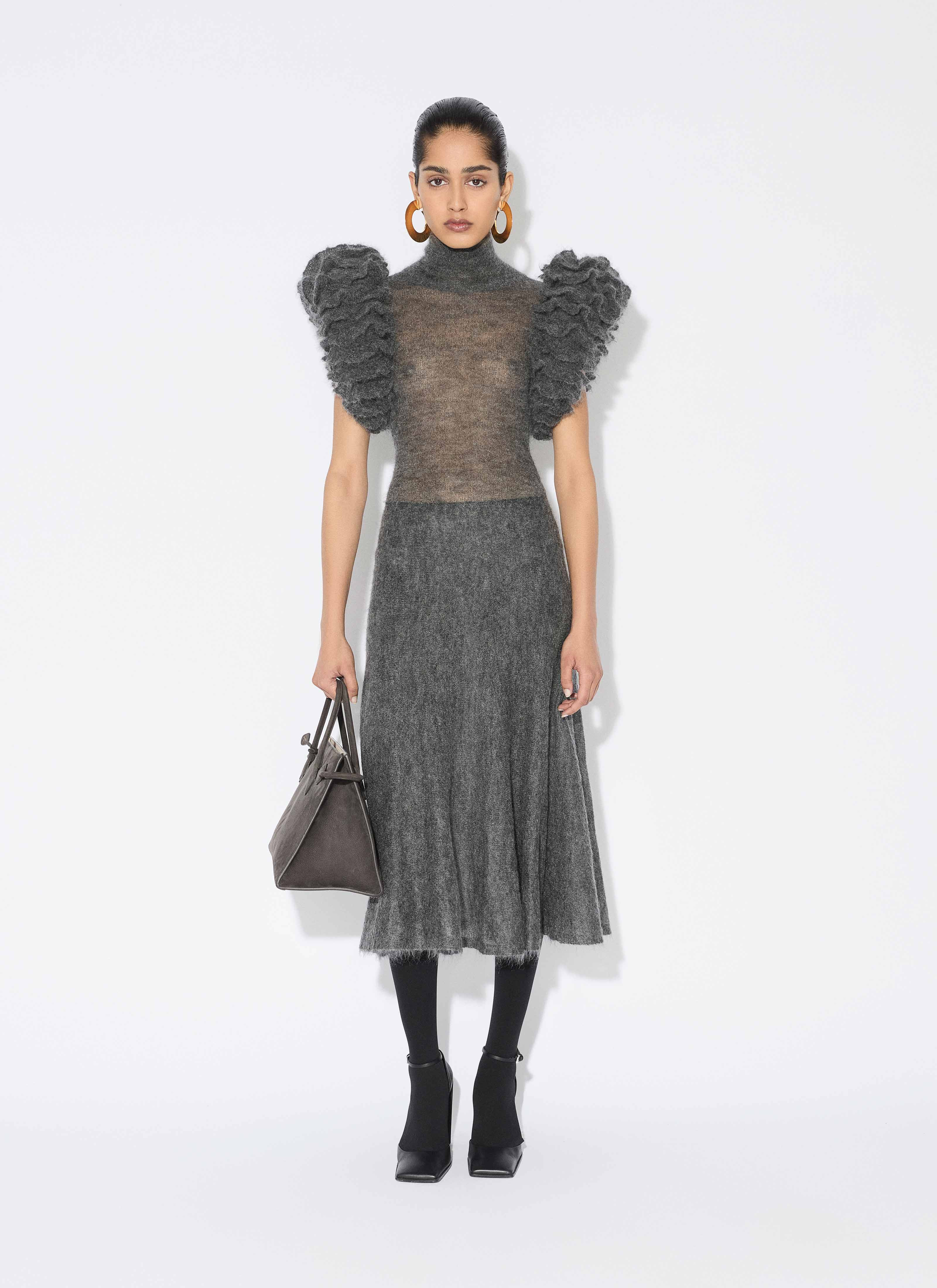 MOHAIR KNIT CIRCLE SKIRT - 2