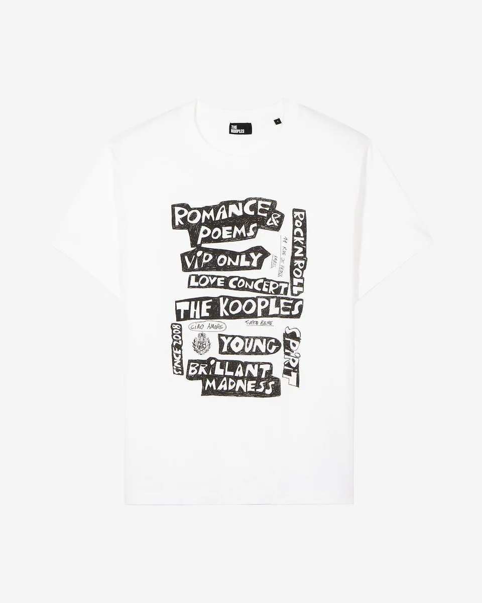 T-SHIRT WITH WHITE SCREEN PRINT - 1