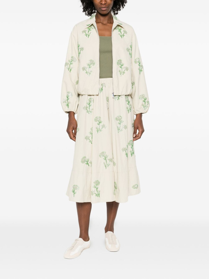 maje floral A-line midi skirt outlook