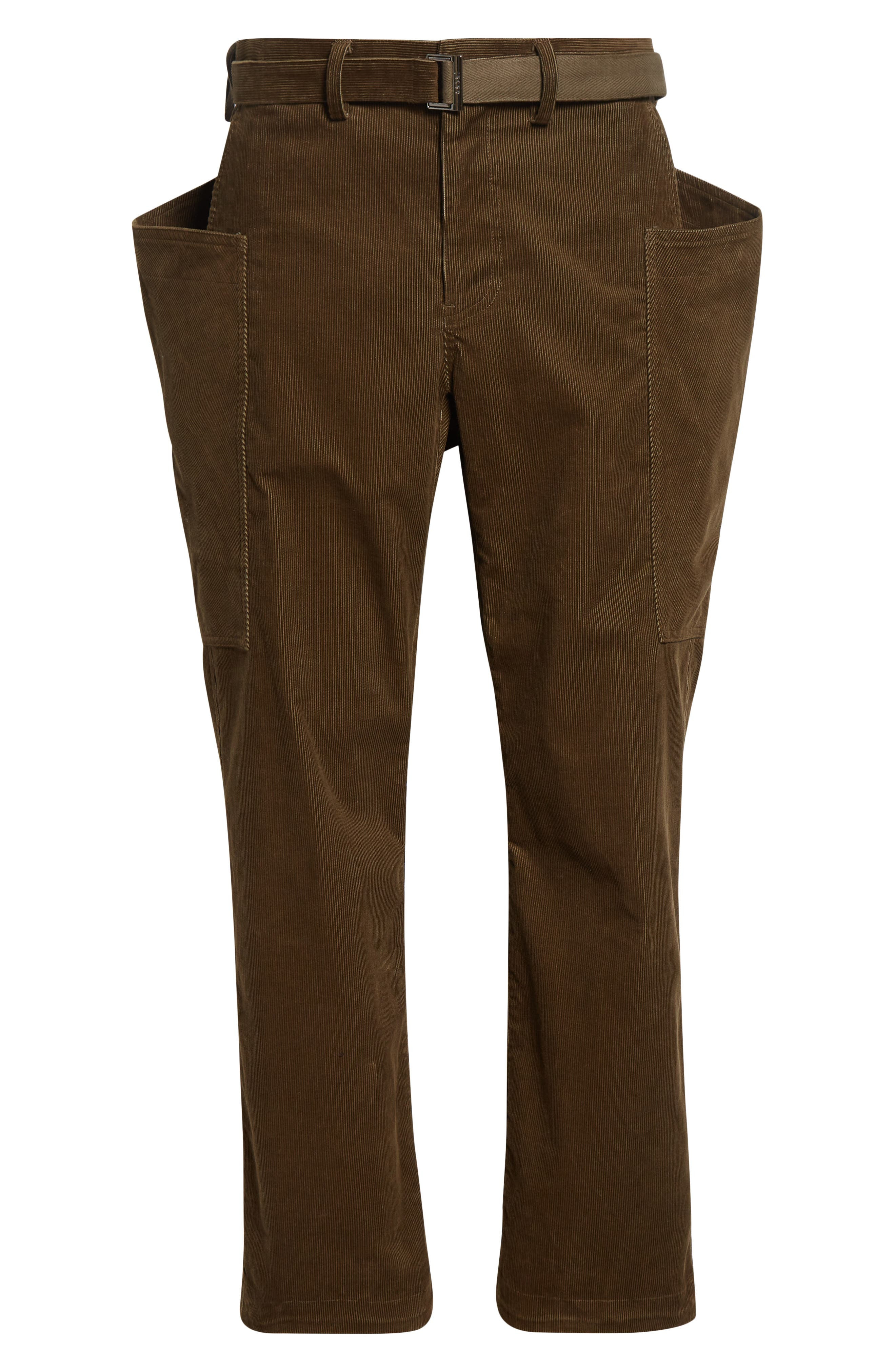 Sacai Corduroy Belted Pants in Khaki at Nordstrom - 5