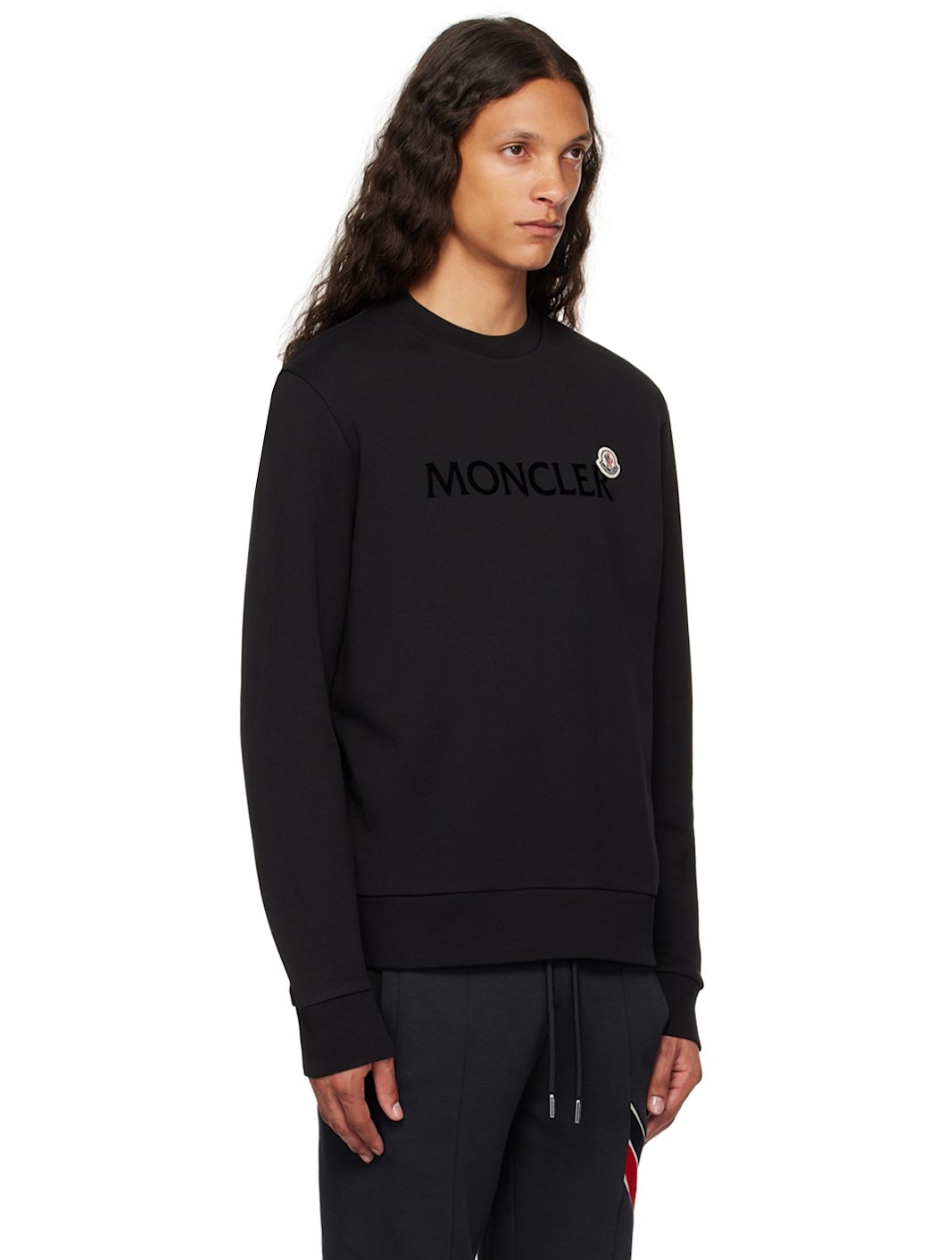 Black Flocked Logo Sweatshirt - 2