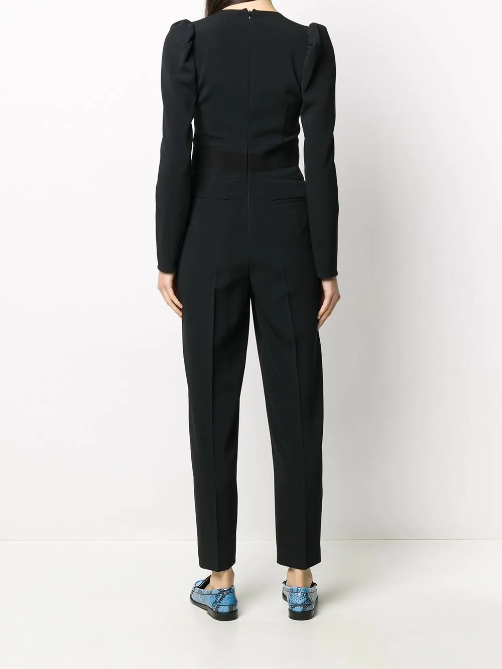 bow-detail tuxedo jumpsuit - 4