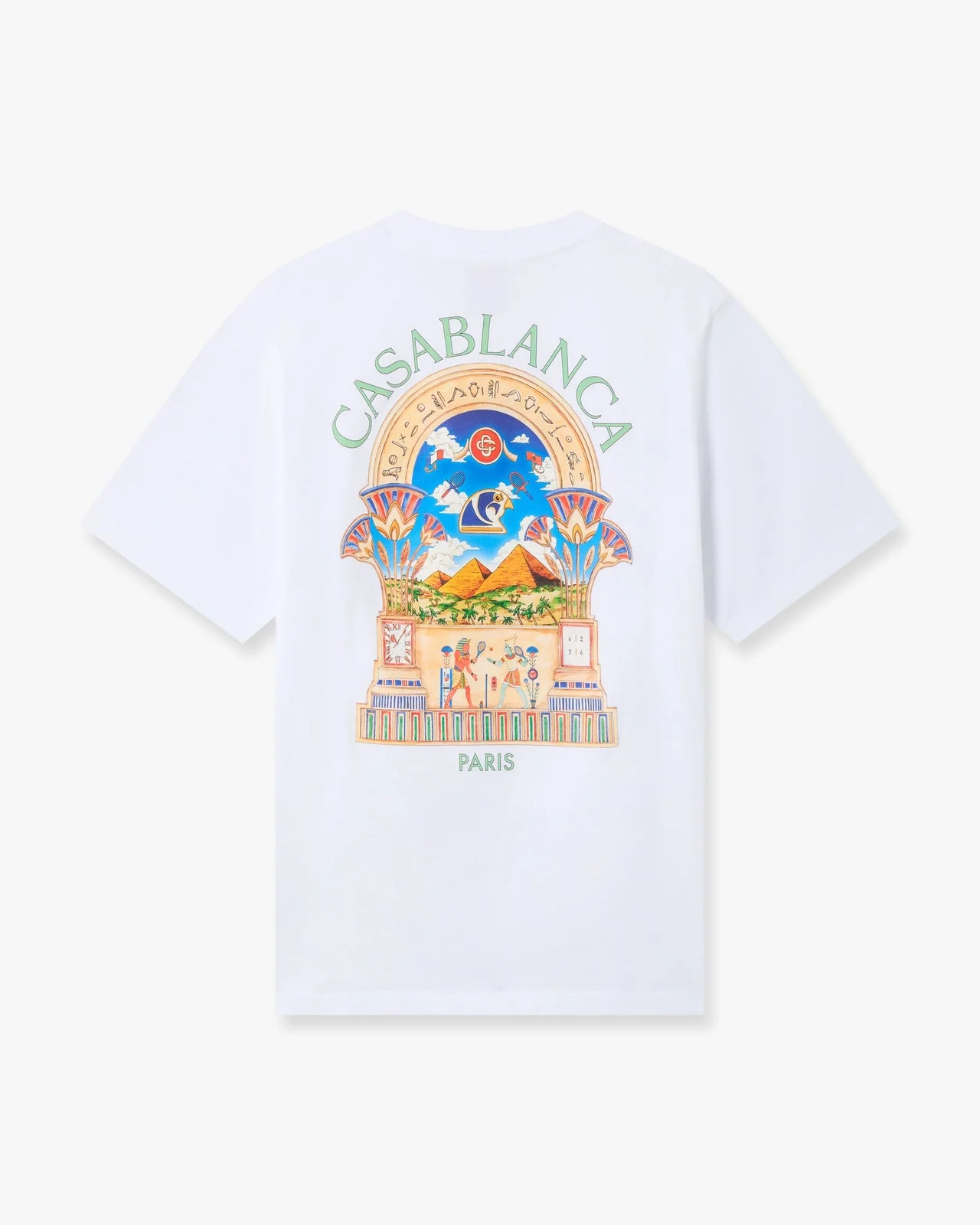 White Egyptian L'Arche Short Sleeve T-Shirt | Casablanca Paris - 1