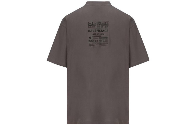 BALENCIAGA Balenciaga Care Label T-shirt Medium Fit 'Grey Black' 724514TNVL91219 outlook