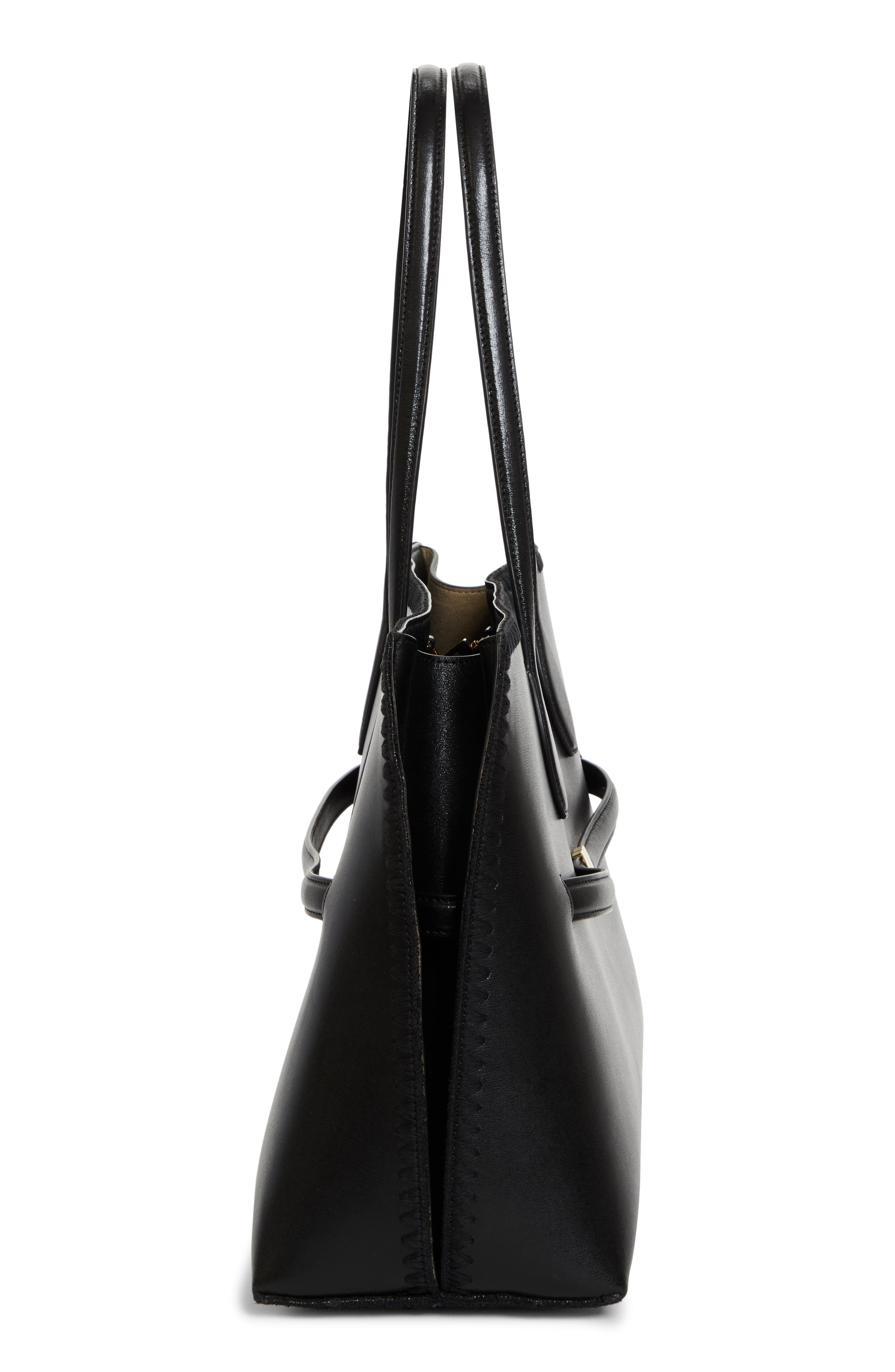 TOTEME Lounge Belted Leather Tote in Black at Nordstrom - 6