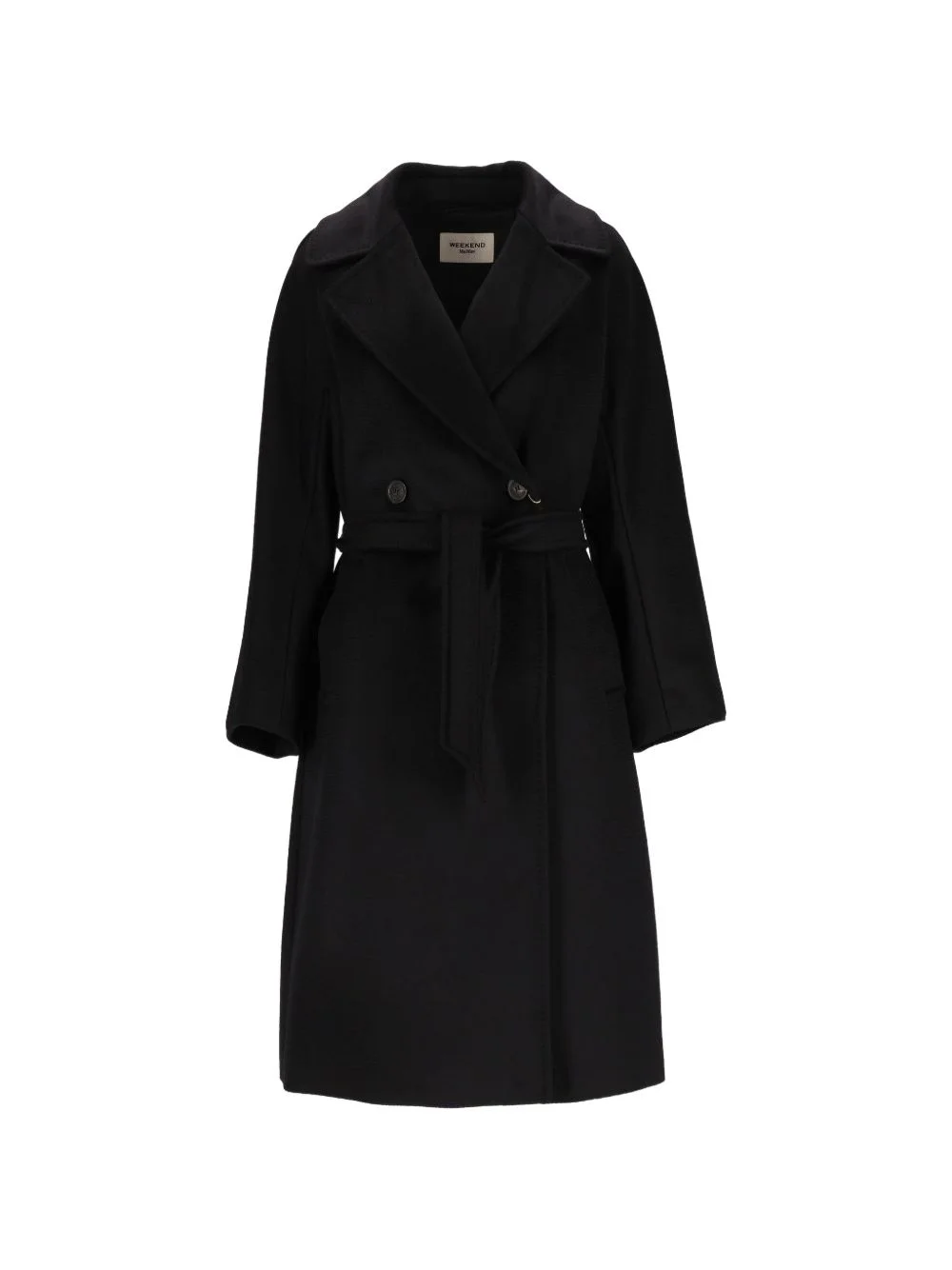 double-breasted belted coat - 1