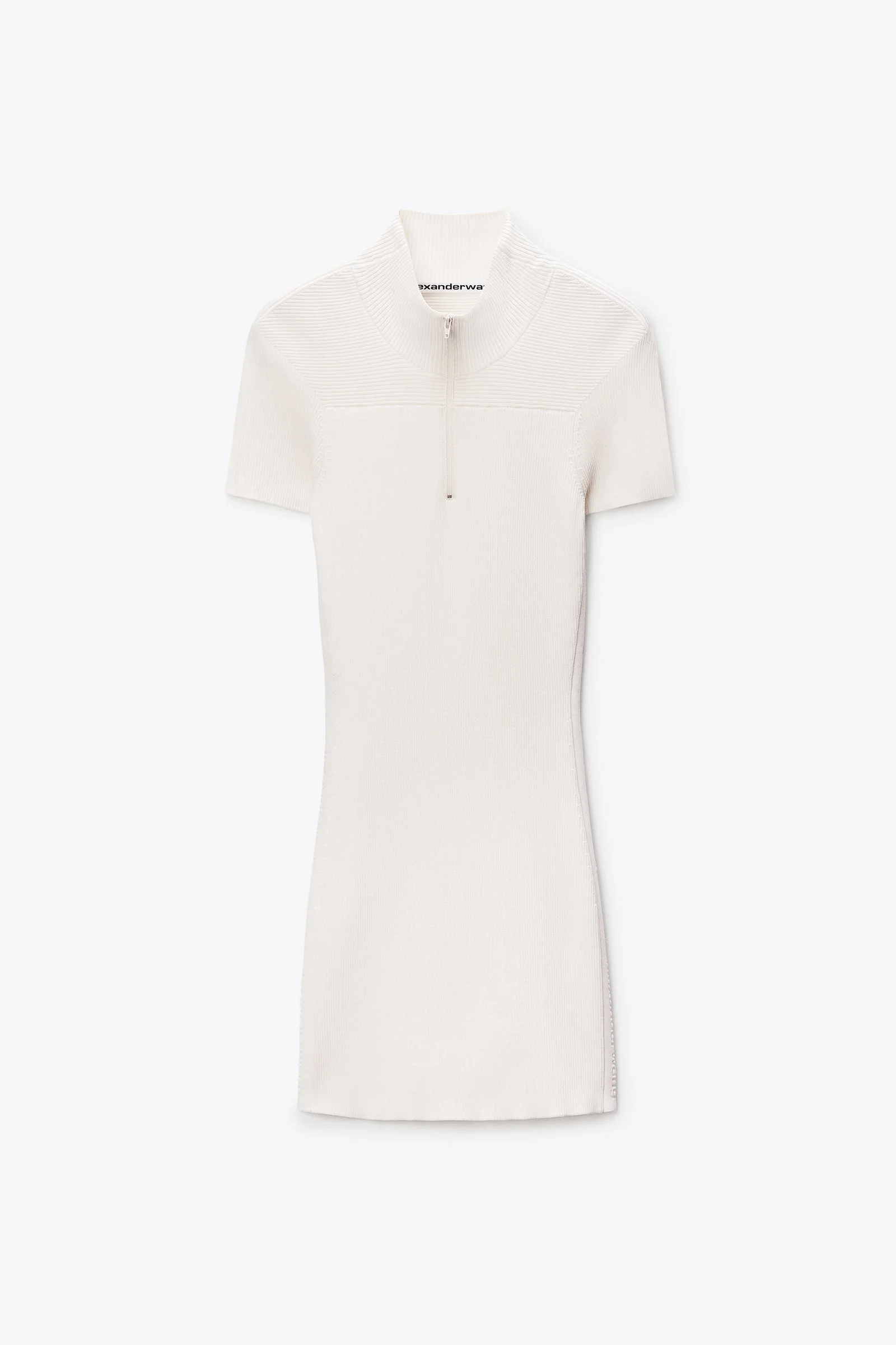 debossed logo mock neck dress - 1