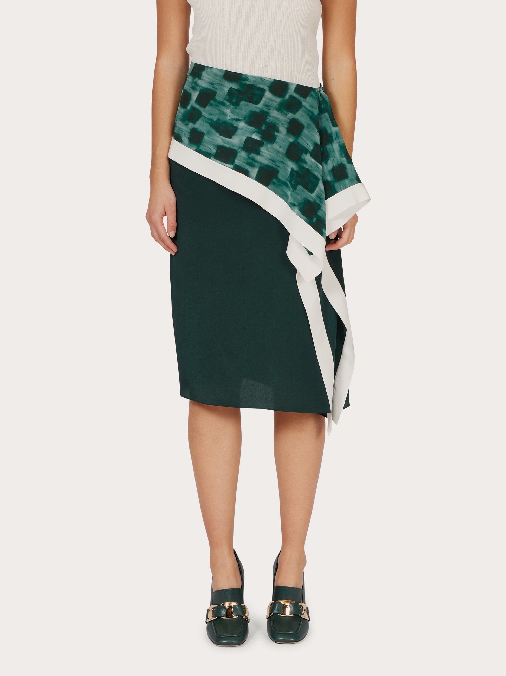 Asymmetric skirt with peplum detail - 2