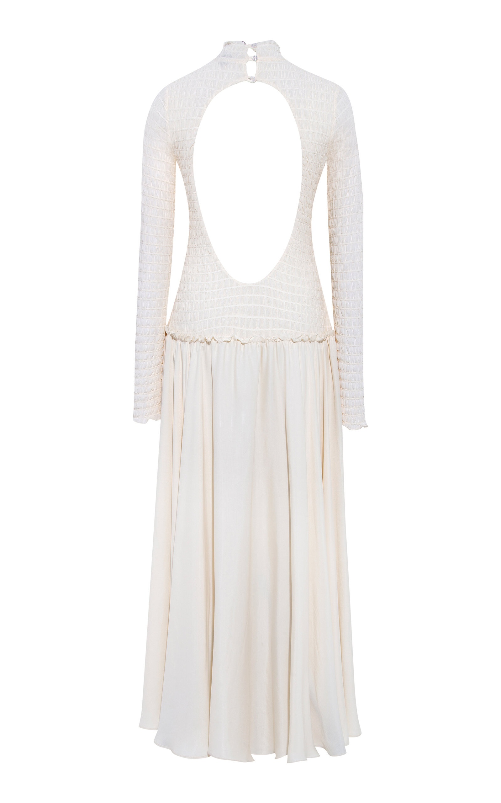 Feja Smocked Open-Back Midi Dress ivory - 5