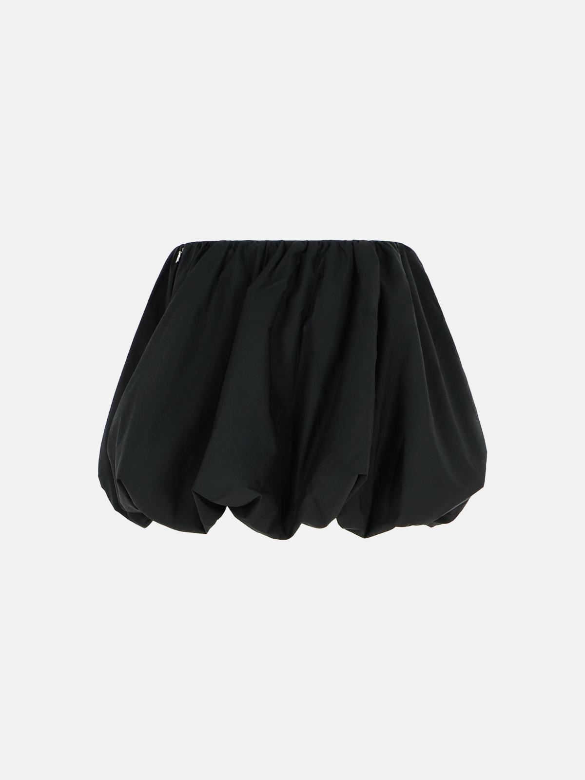 'BALLOON' BLACK COTTON MINISKIRT - 3