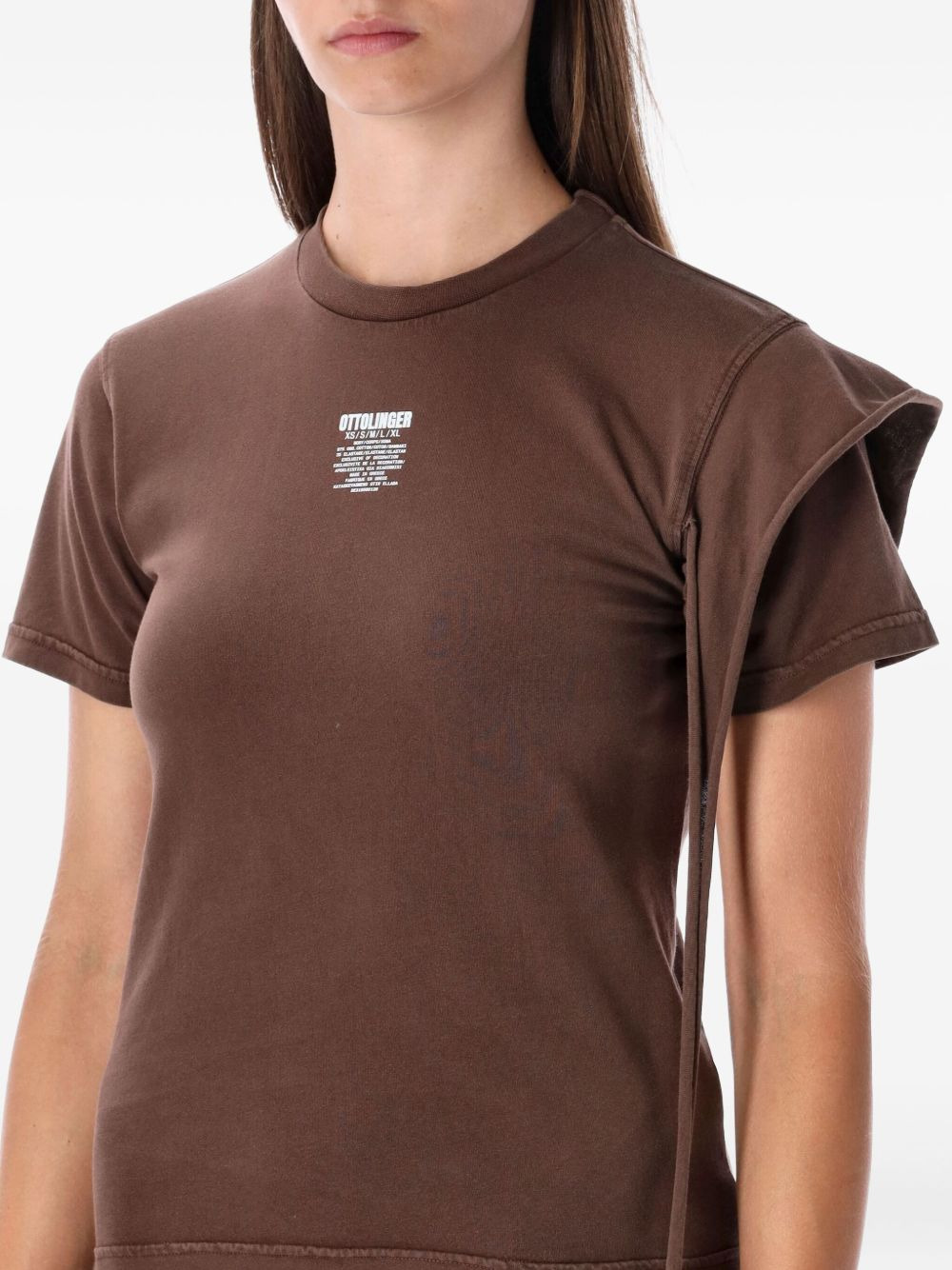 draped T-shirt - 3