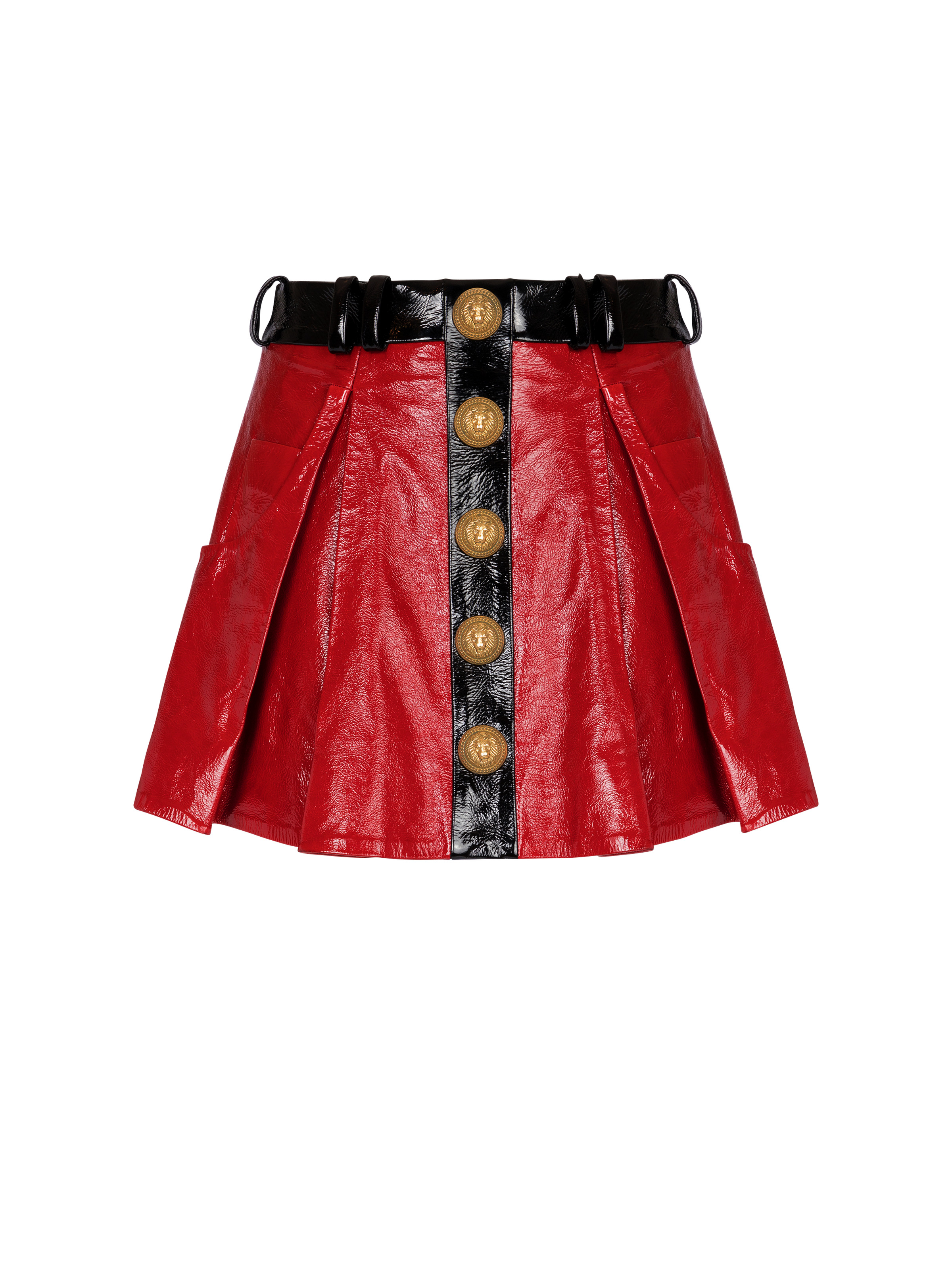 Pleated patent leather skirt - 1