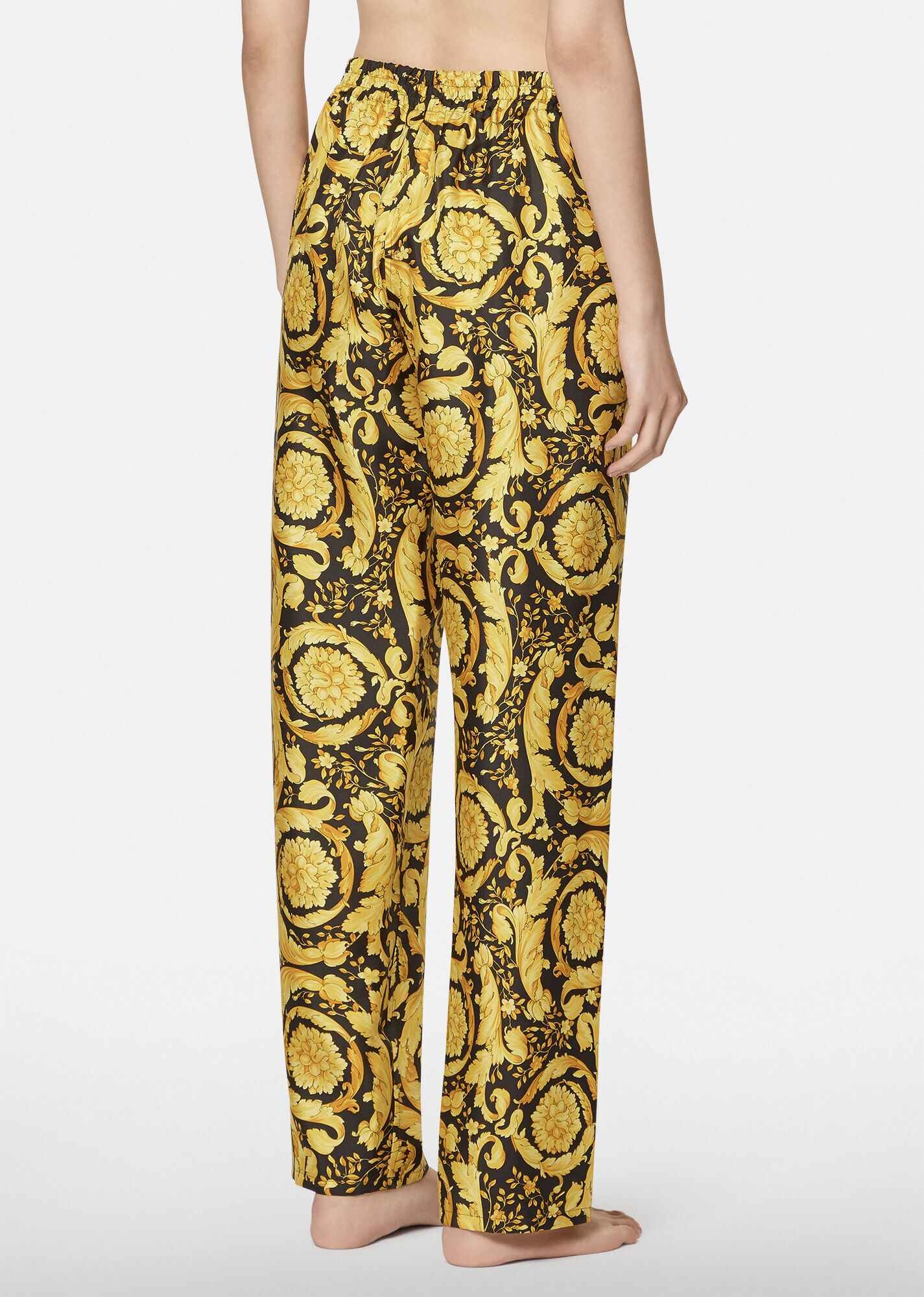 Barocco Print Silk Pyjama Bottoms - 3