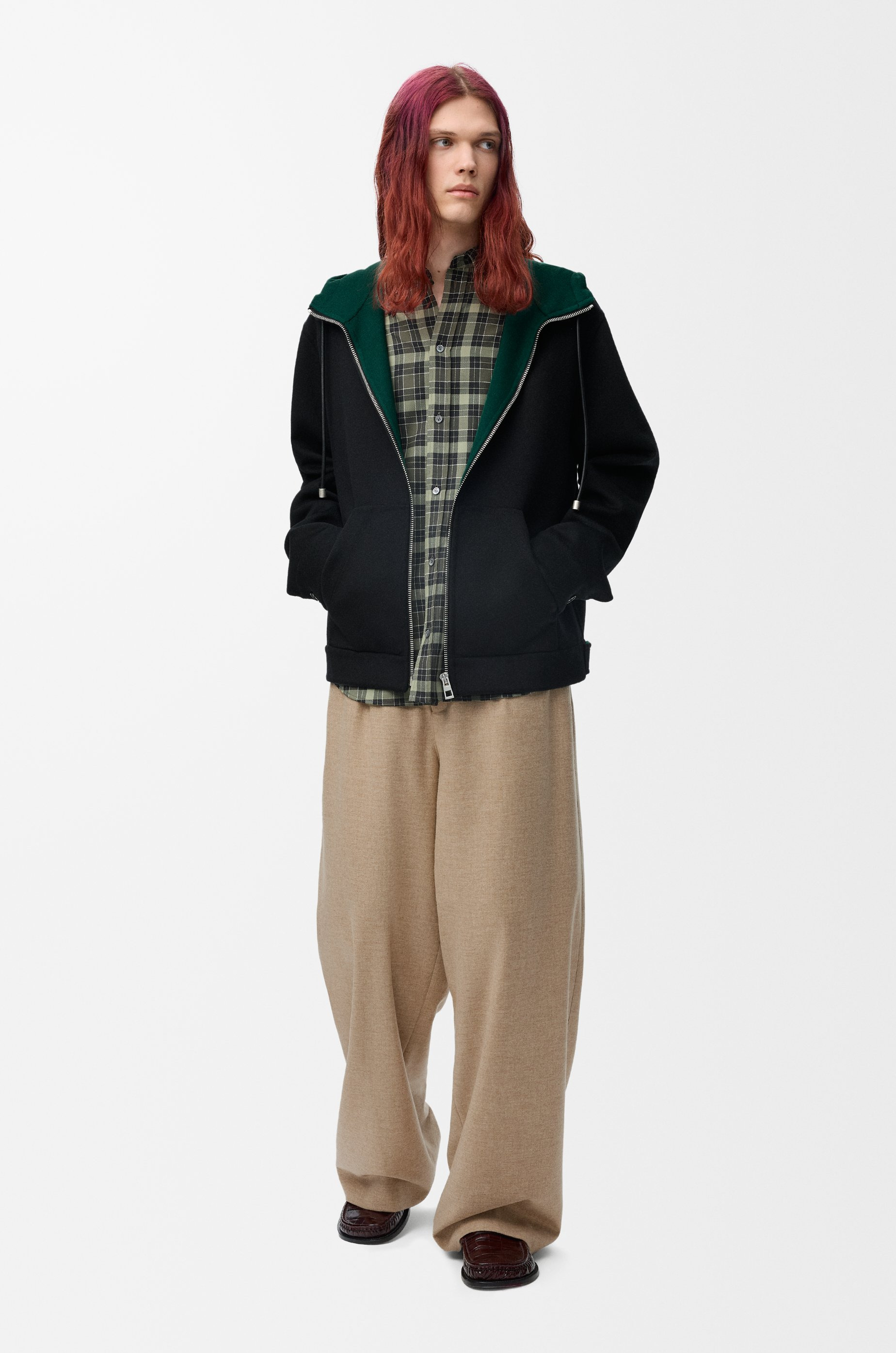 Hooded jacket in wool and cashmere - 2