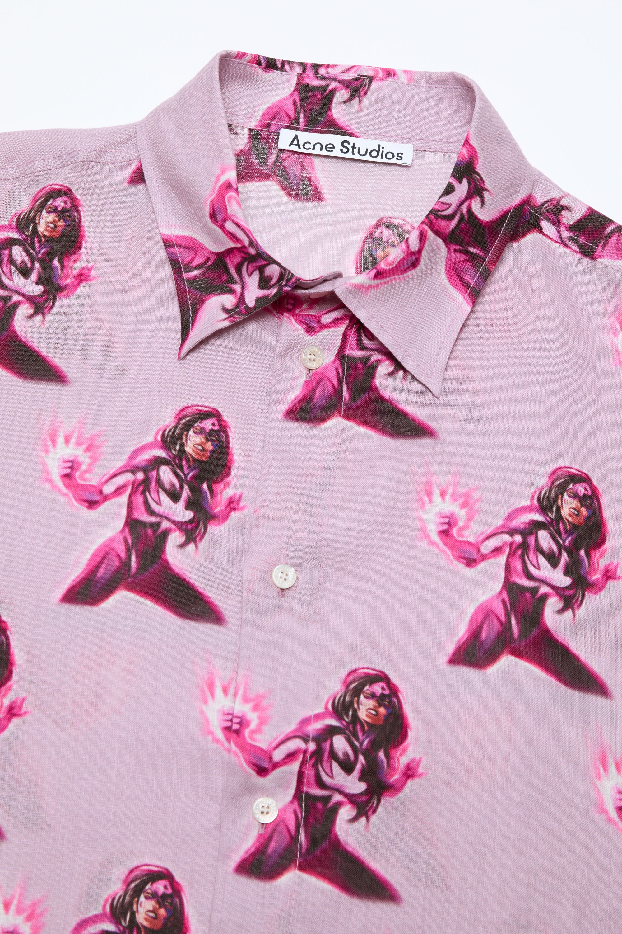 Button-up shirt printed - Pink - 5