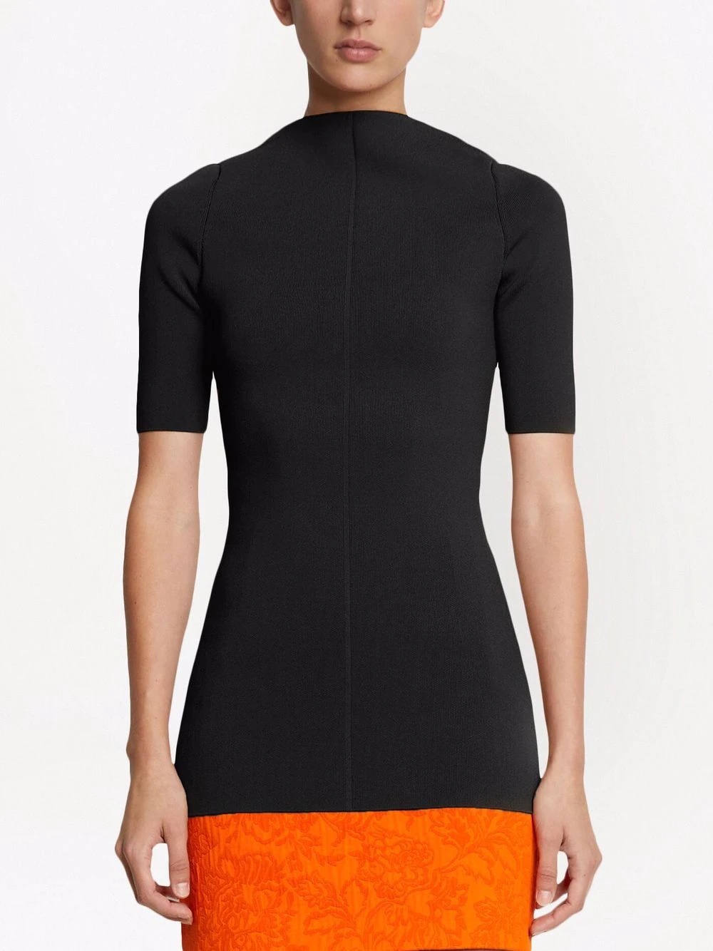mock neck knitted top - 3