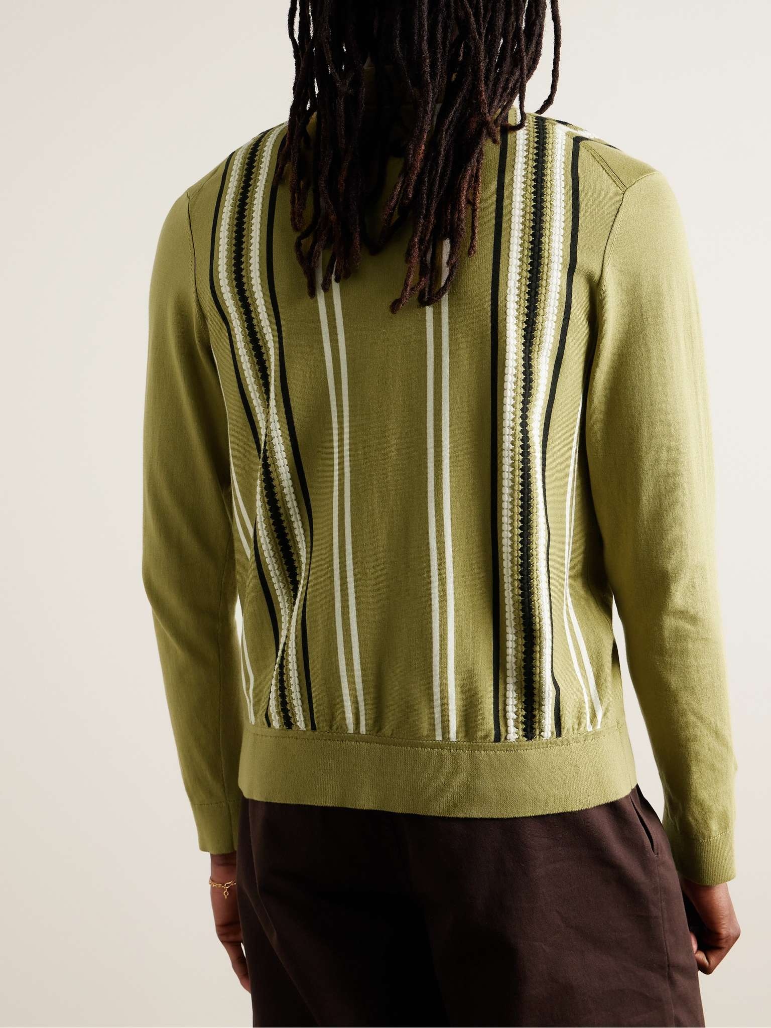 Plaza Slim-Fit Striped Cotton Cardigan - 3