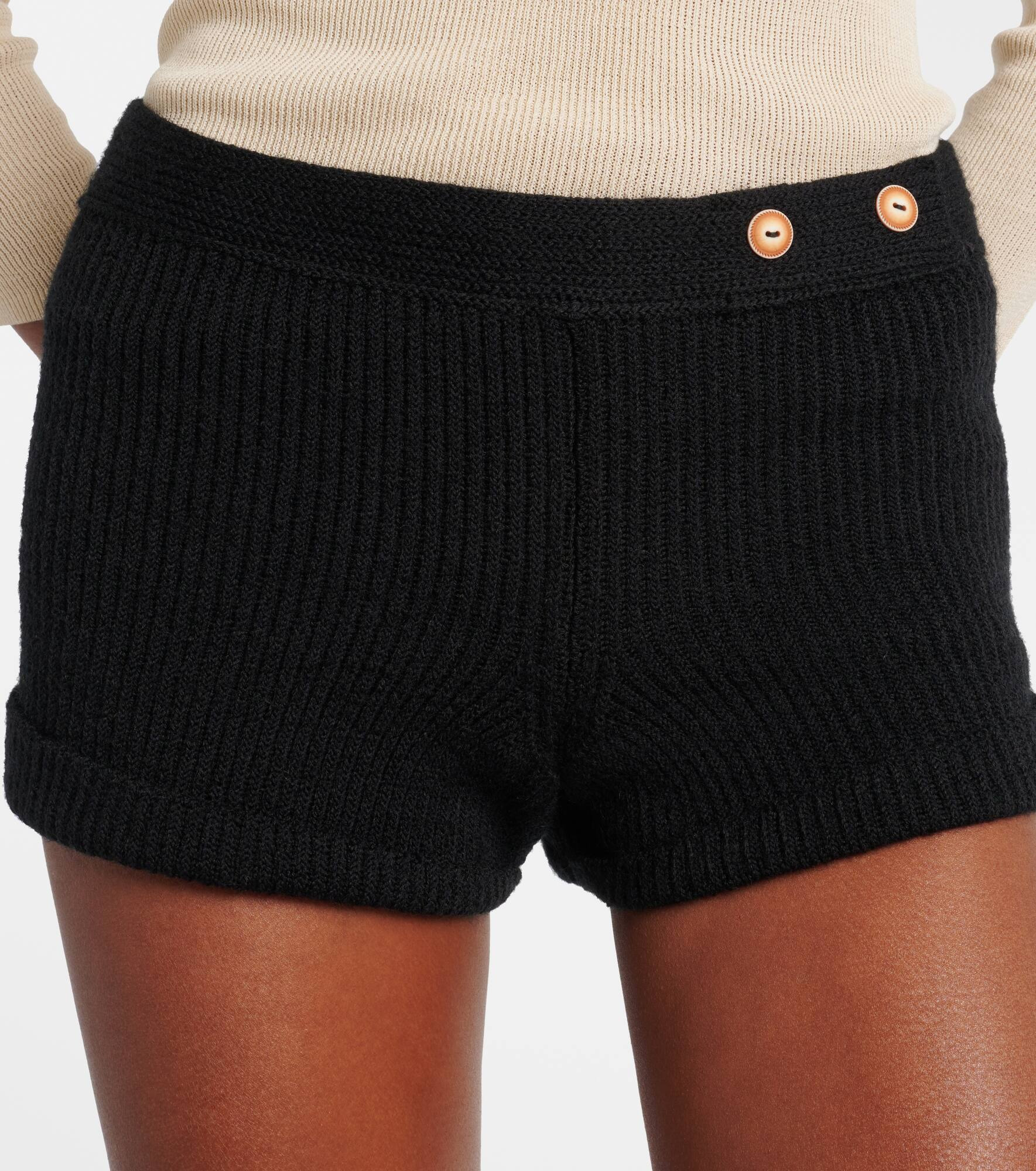 Diha knitted wool-blend shorts - 4