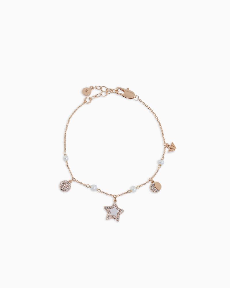 ROSE GOLD-TONE BRASS STATION BRACELET 1