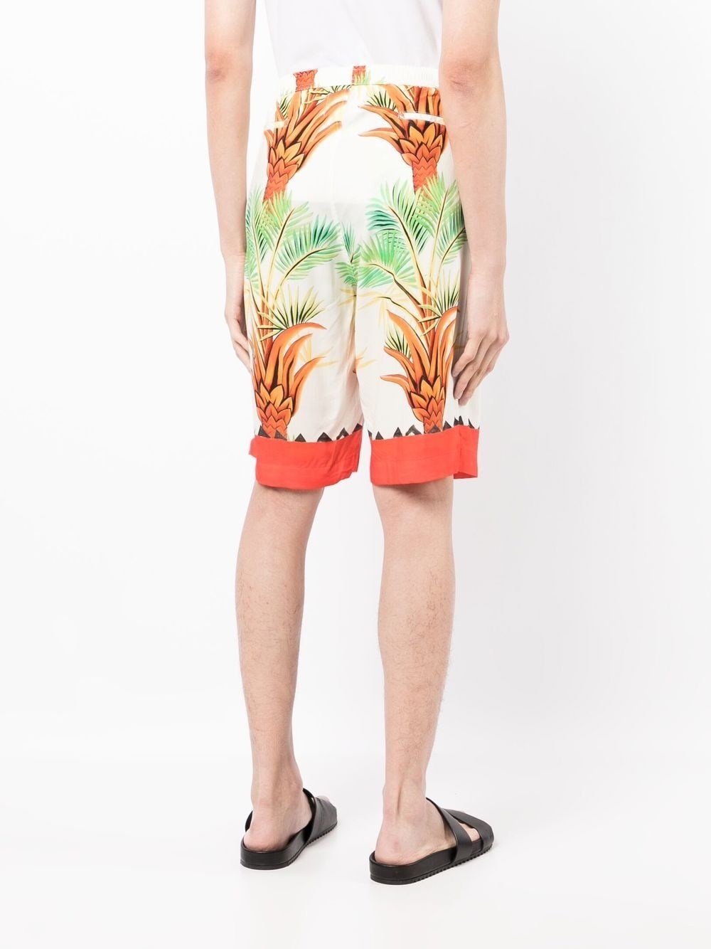 DATE PALM MOTIF-PRINT BERMUDA SHORTS - 4