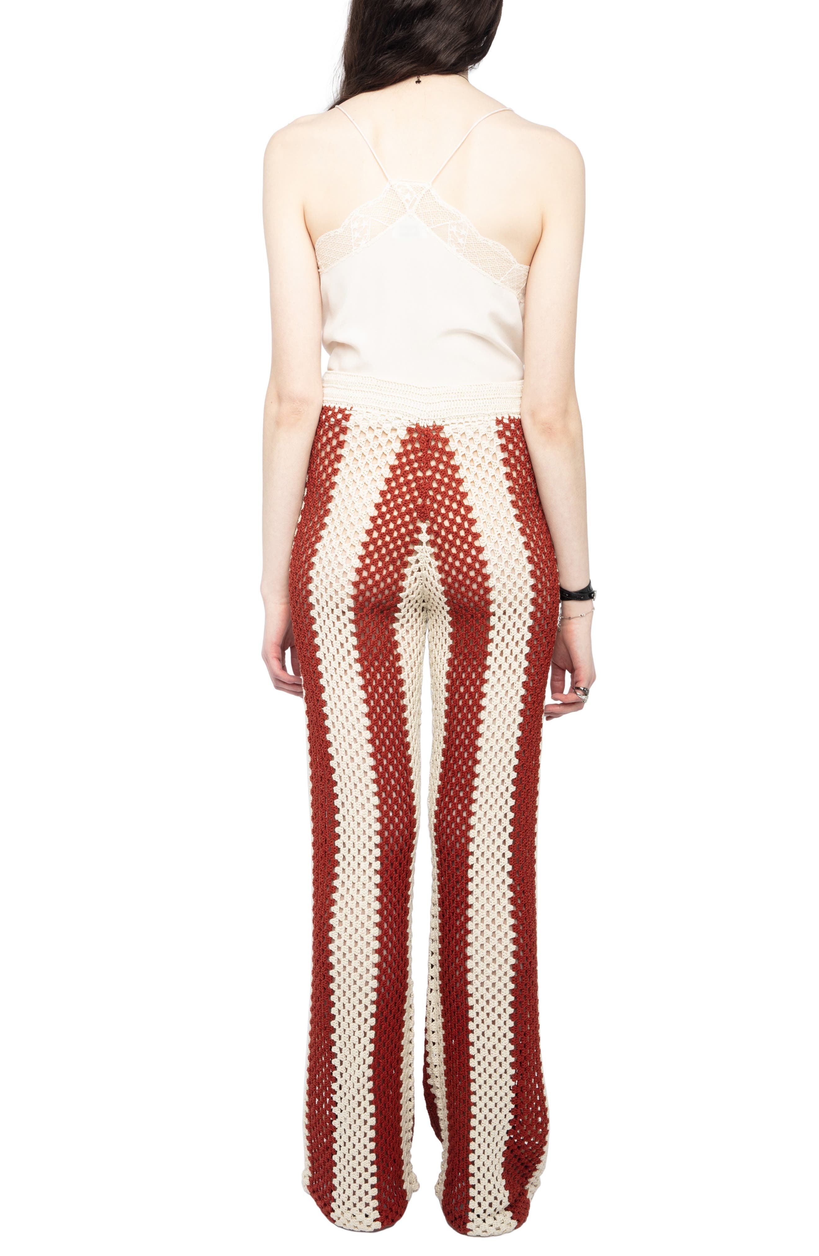 Zadig & Voltaire Pia Crochet Stripe Pants in Judo at Nordstrom - 7