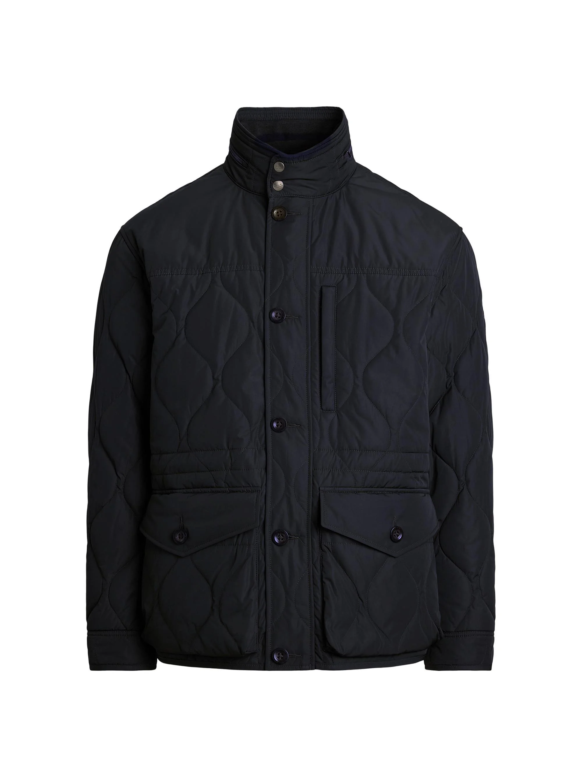 Men's Eastham Quilted Hooded Field Jacket - Polo Black - 1