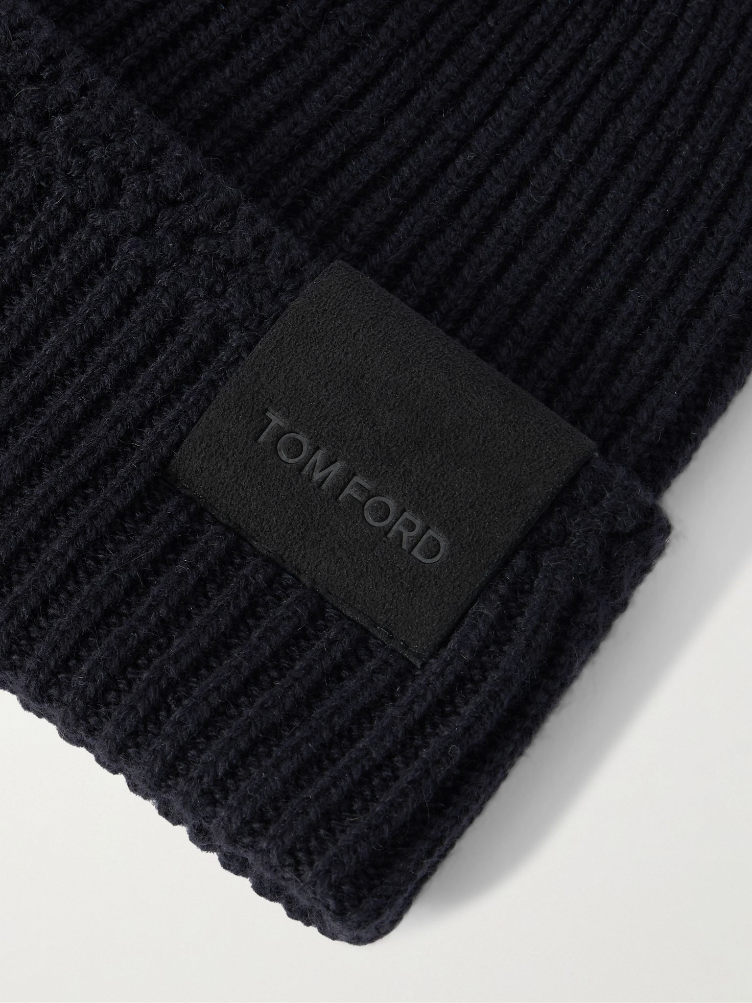 Logo-Appliquéd Ribbed Cashmere Beanie Blue - 3