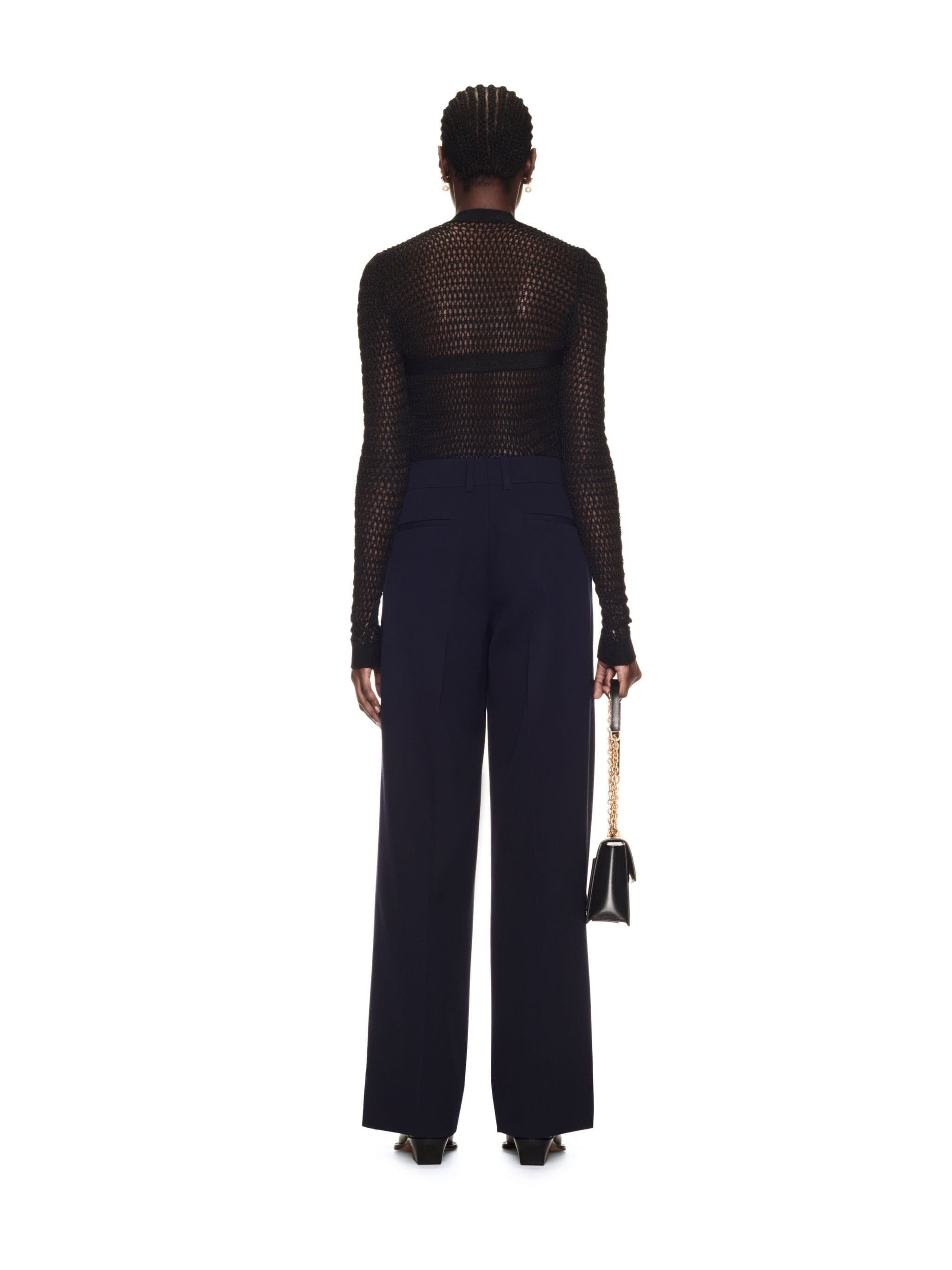 Shiny Net Knit Vneck - 4