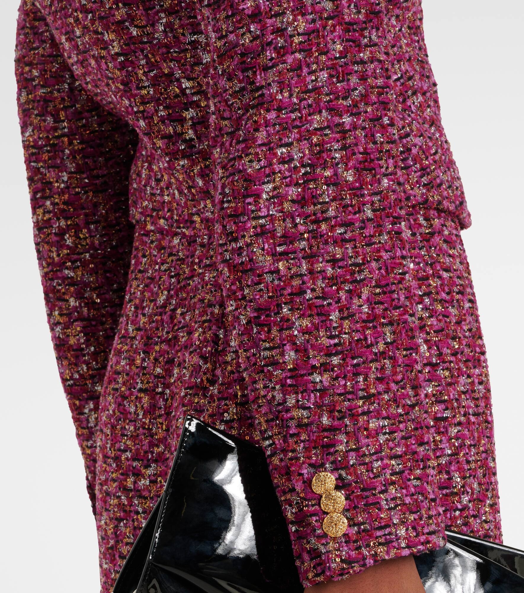 Sequined cropped tweed blazer - 5