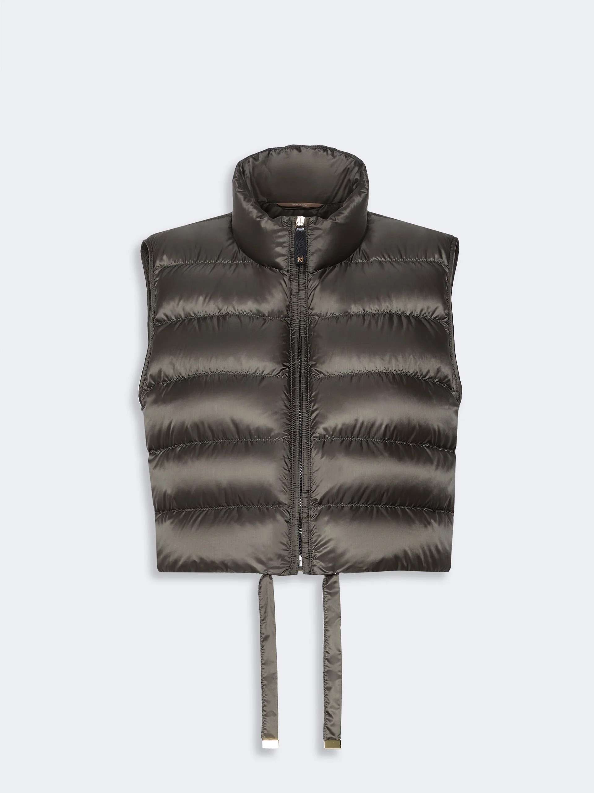 FAVILLA Water-repellent padded cropped gilet - KAKI - 1