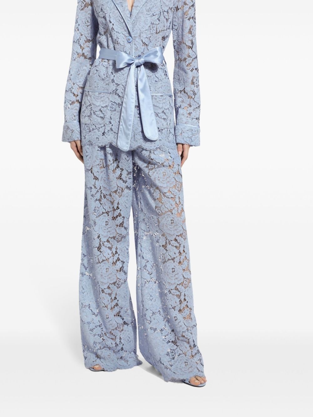lace wide-leg trousers - 5