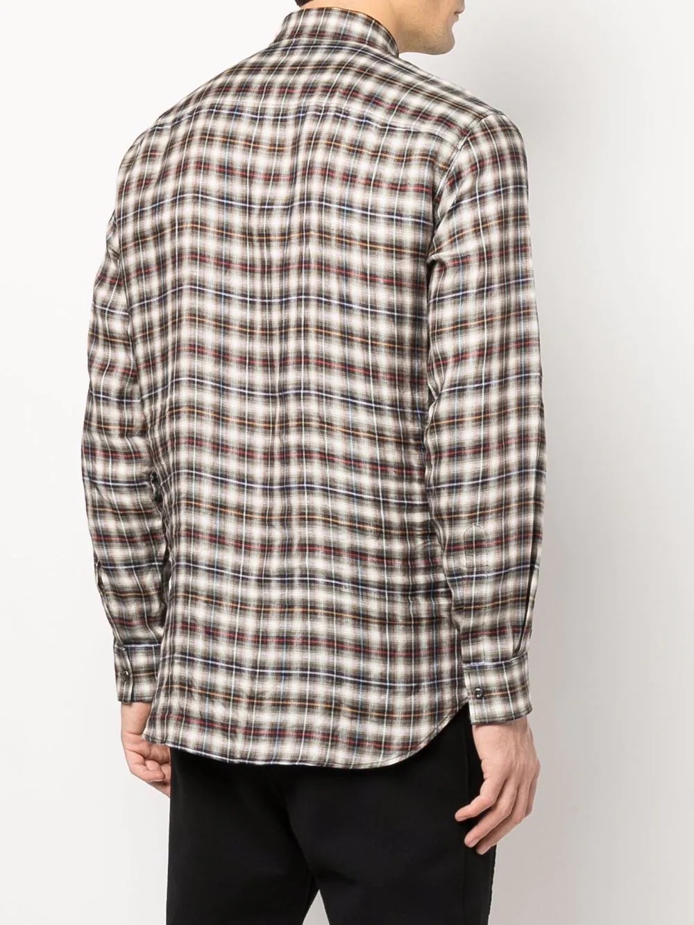 logo-print checked shirt - 4