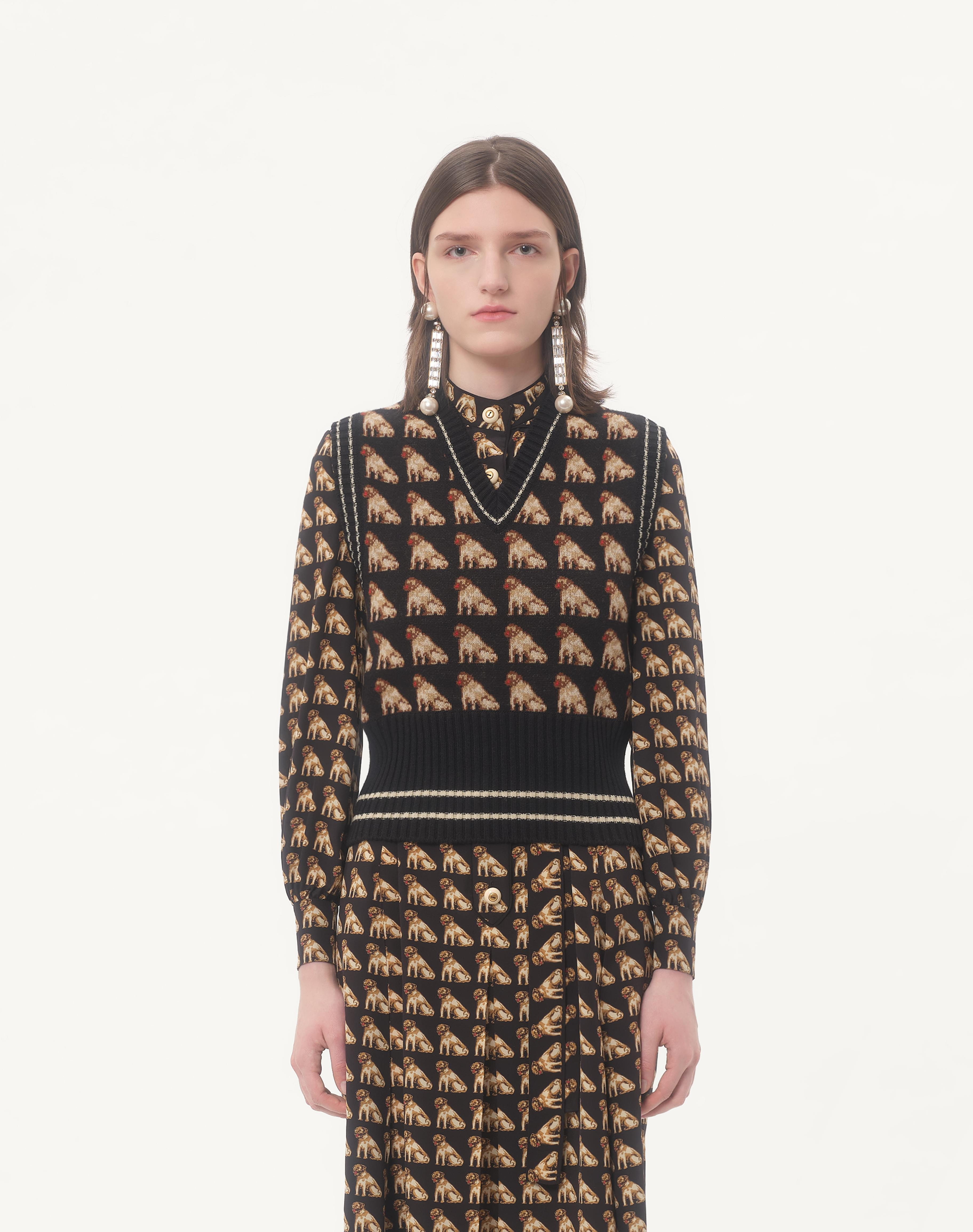 PETIT CHARLES JACQUARD WOOL GILET - 5