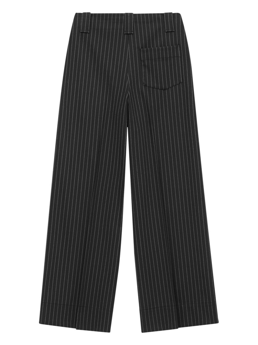 pinstripe-pattern wide-leg trousers - 5