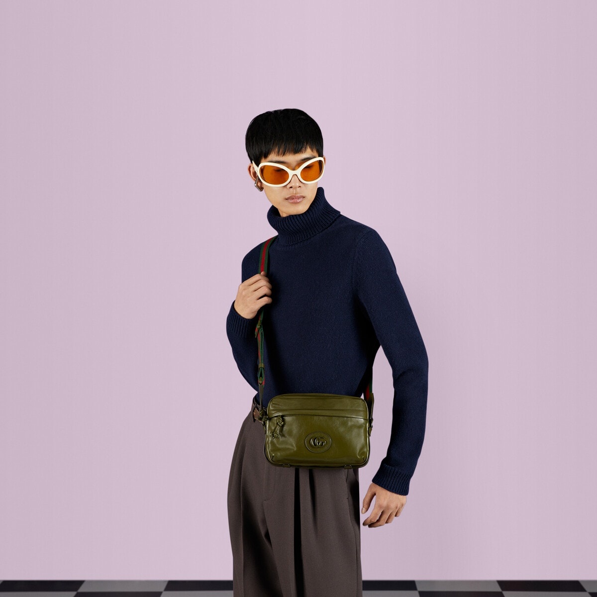 Shoulder bag with tonal Double G - 3
