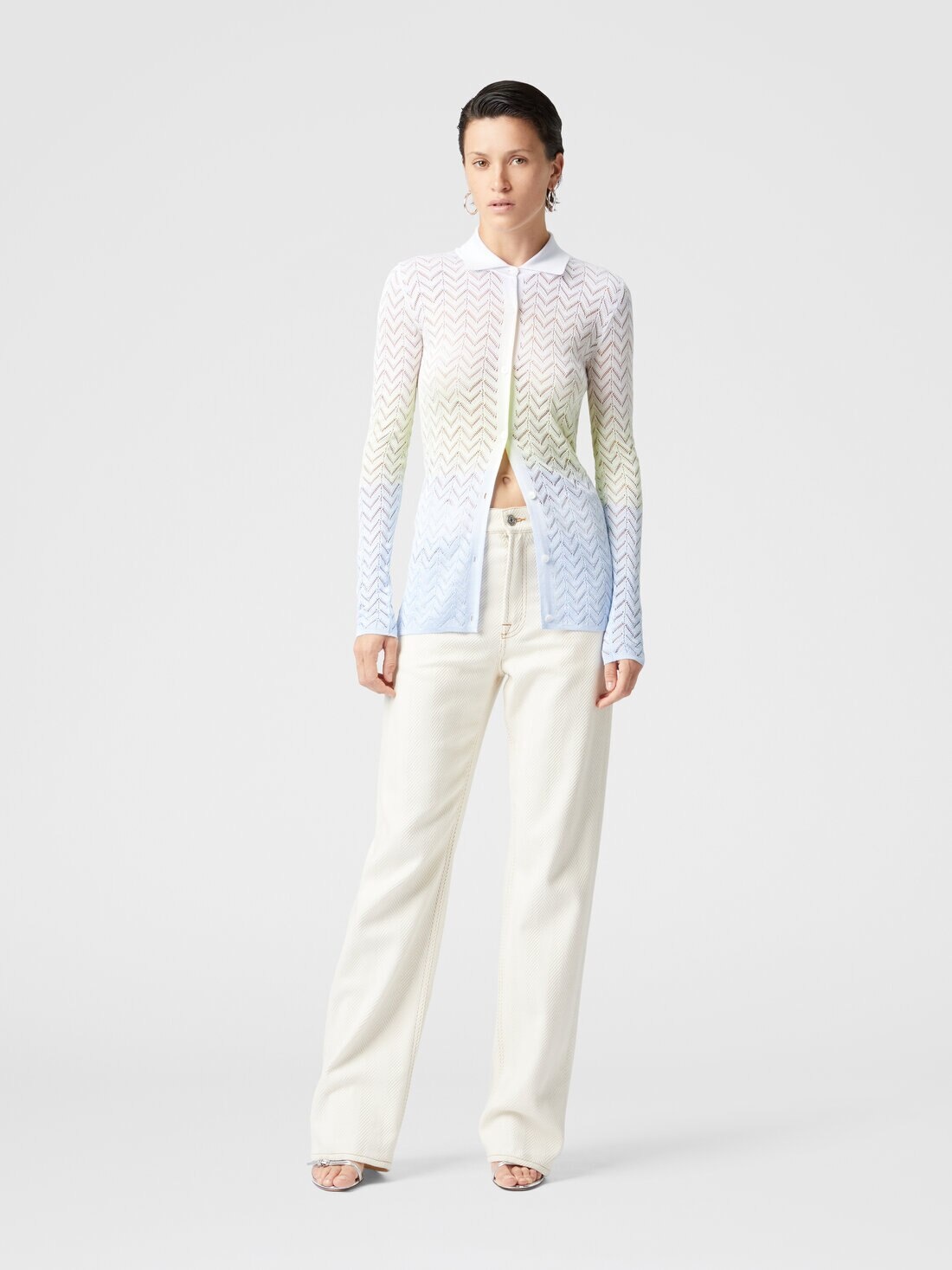 Gradient chevron viscose knit shirt - 2