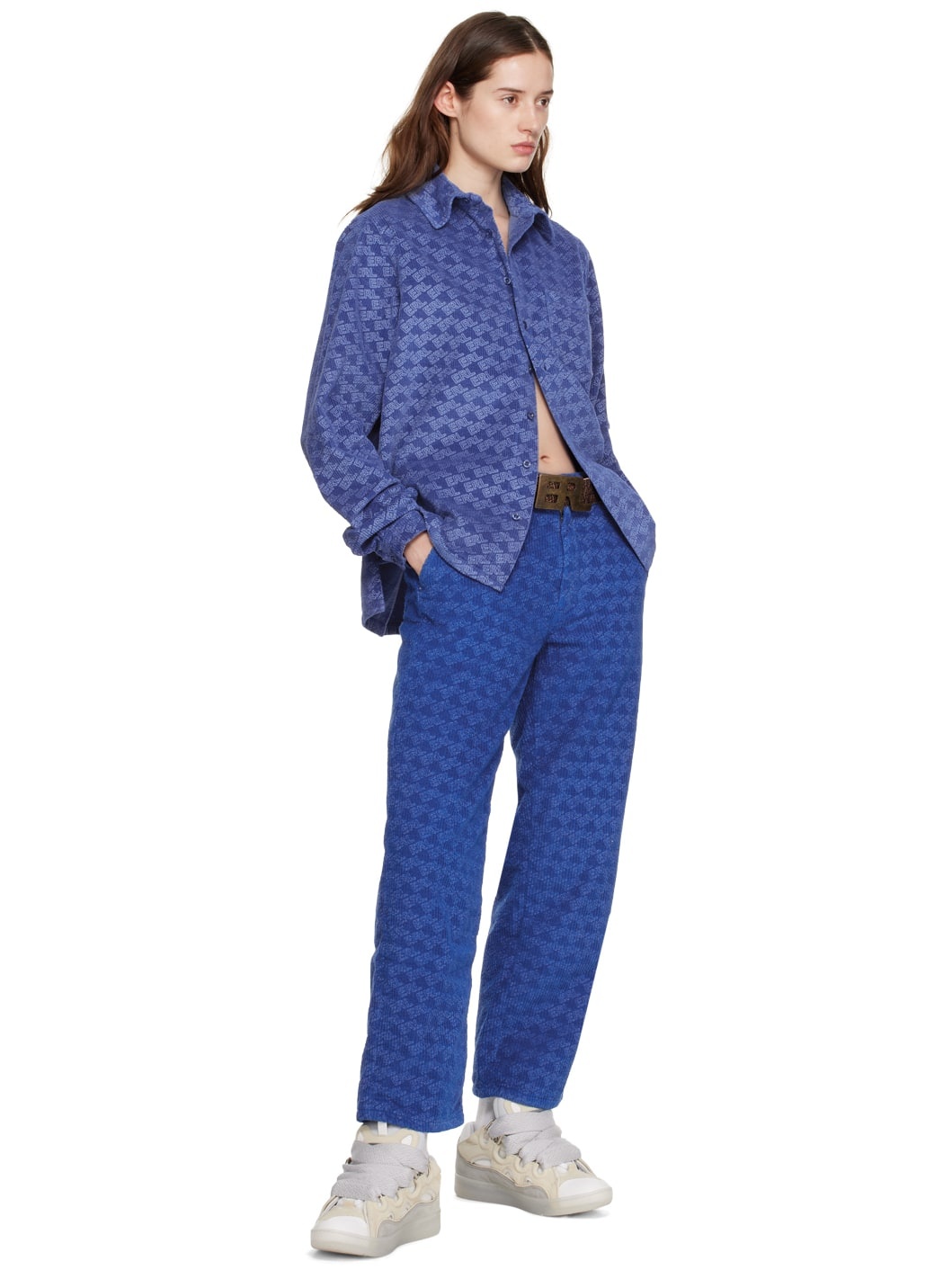 Blue Padded Trousers - 4