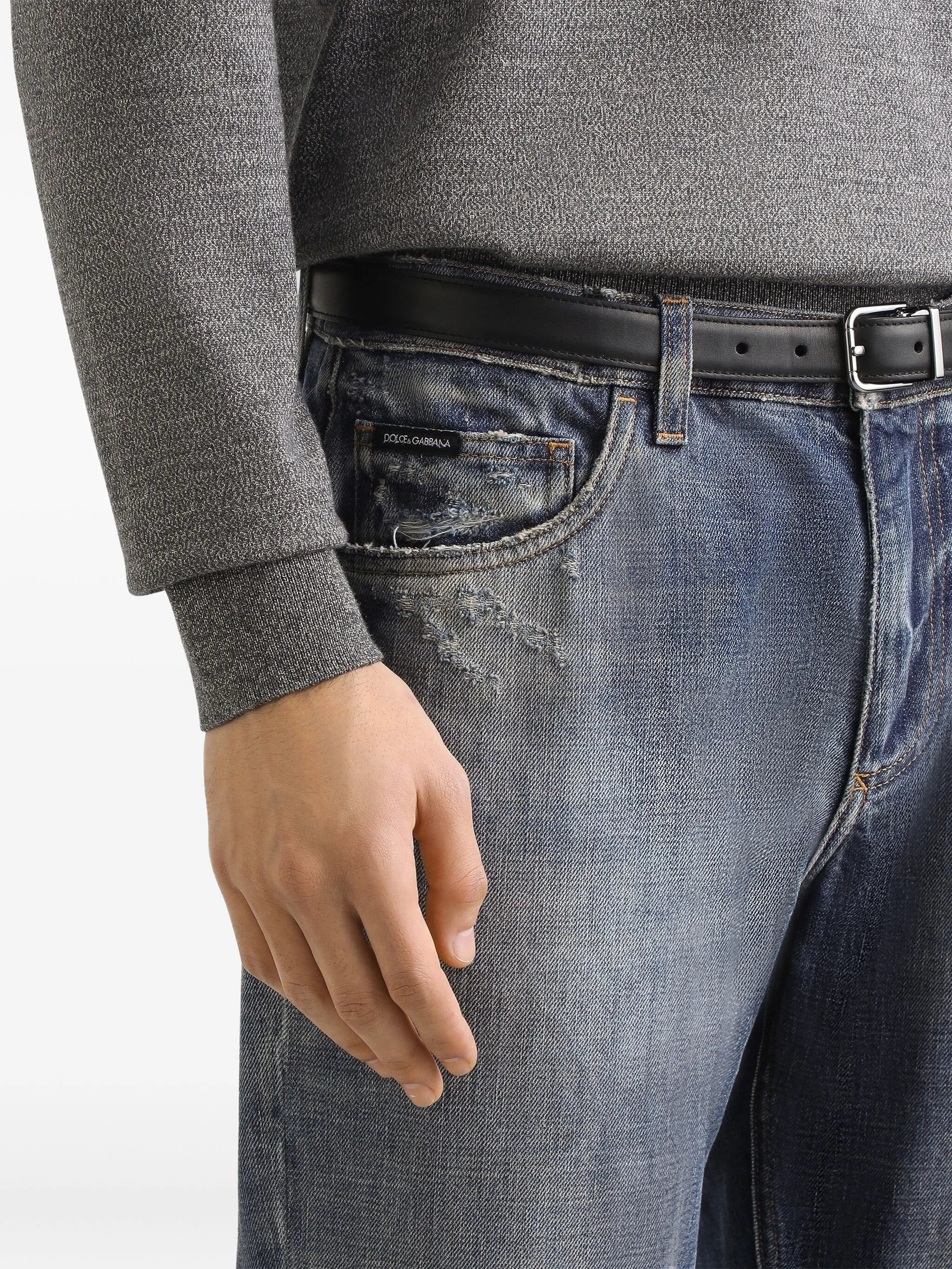 Dolce &amp; Gabbana Faded-effect Logo-plaque Jeans - 3