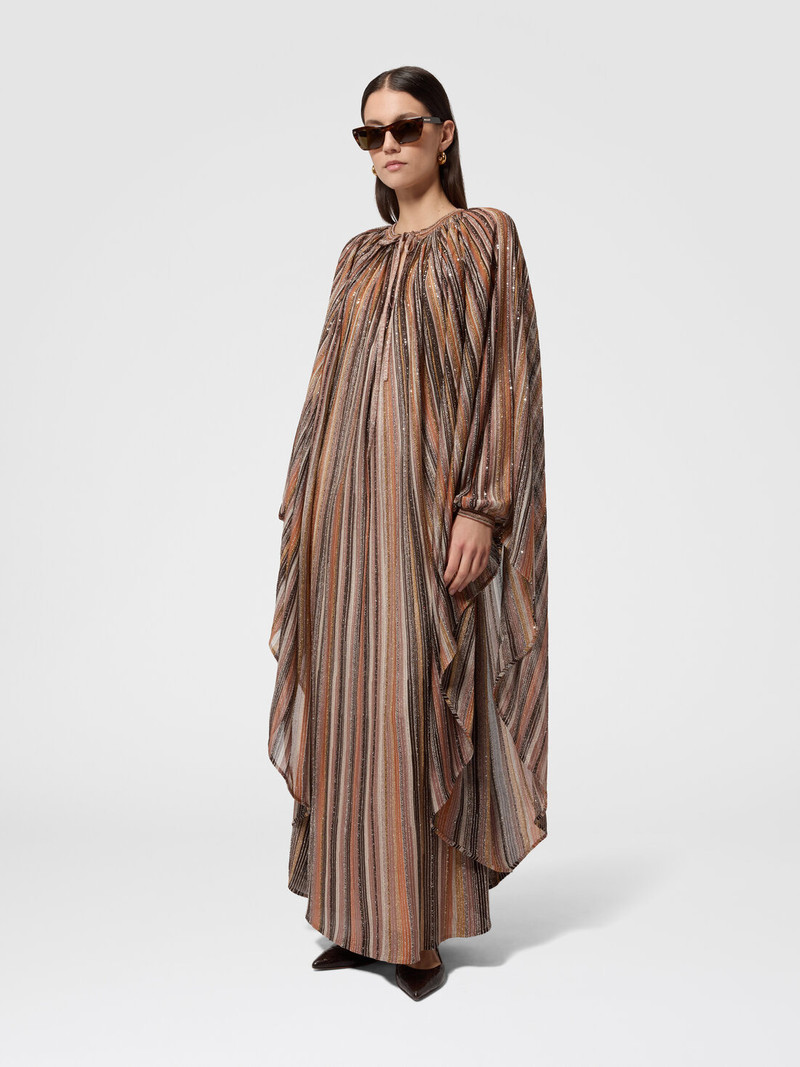 Missoni Ribbed Viscose Lamé Caftan with Wide Sleeves outlook