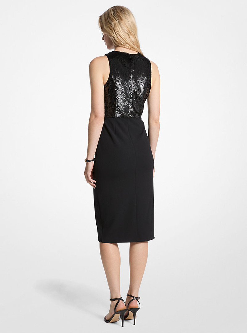 MICHAEL KORS Sequined and Crepe Halter Dress outlook
