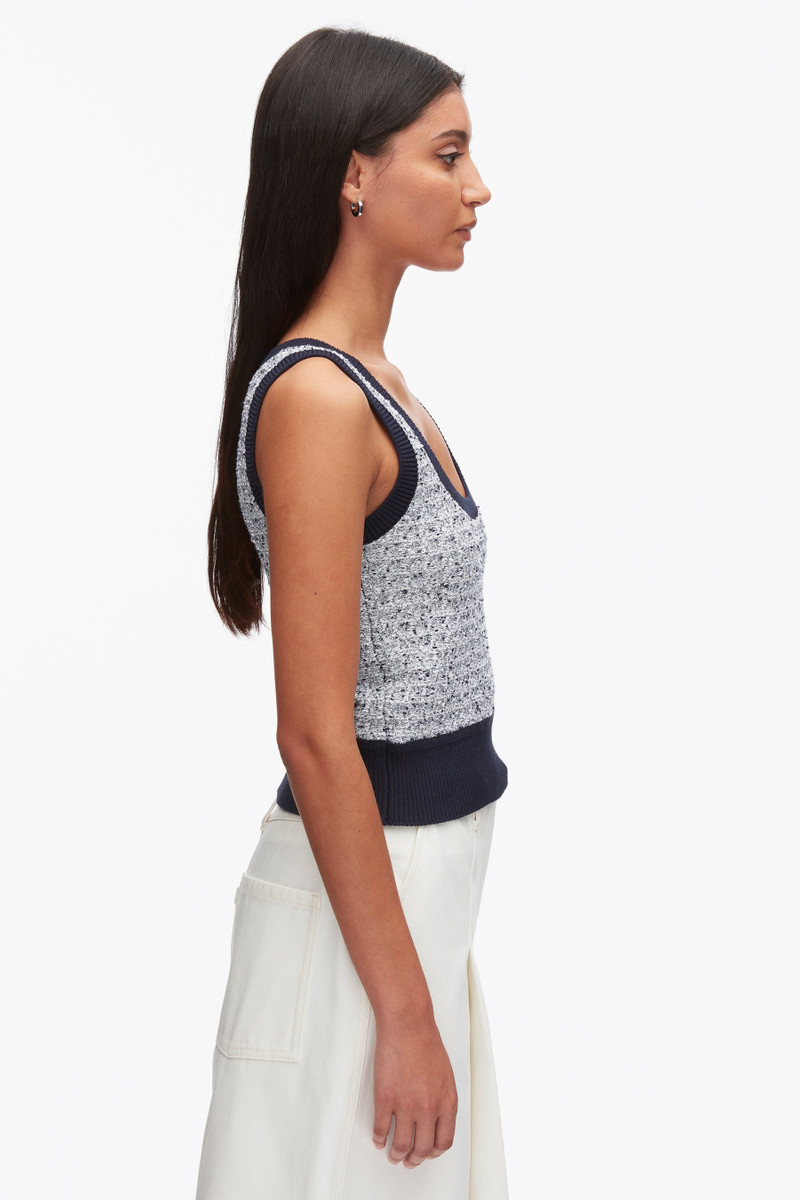 Tweed Boucle Scoop Neck Tank 4