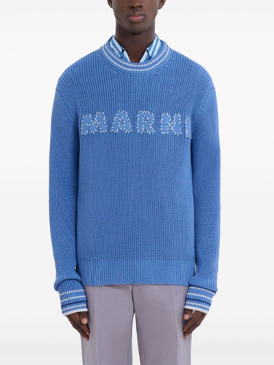 Marni logo-embroidery cotton jumper outlook