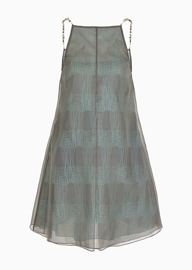 옷 입은 드레스에서 check-embroidered organza 1