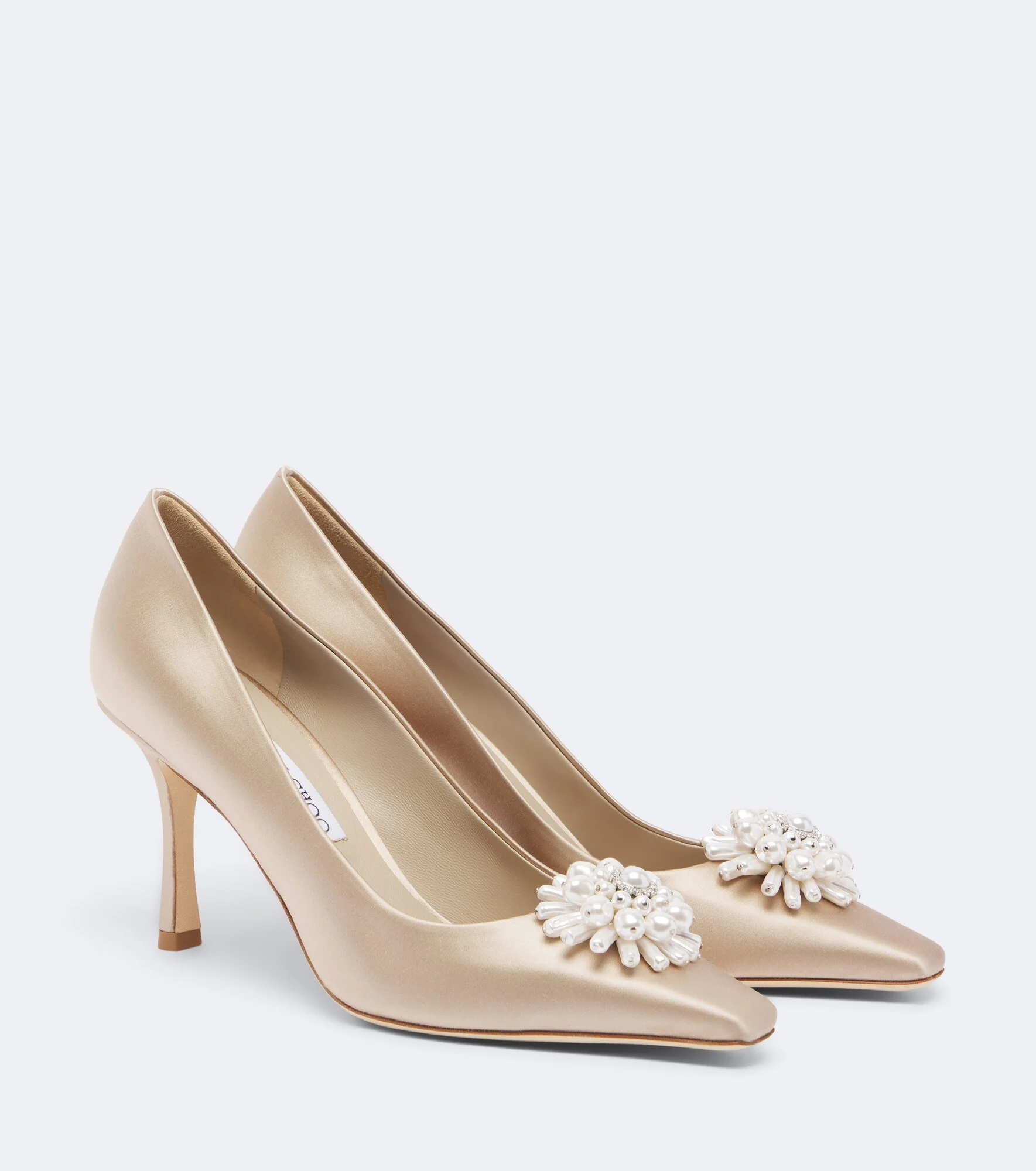 Ines embellished satin pumps - 1