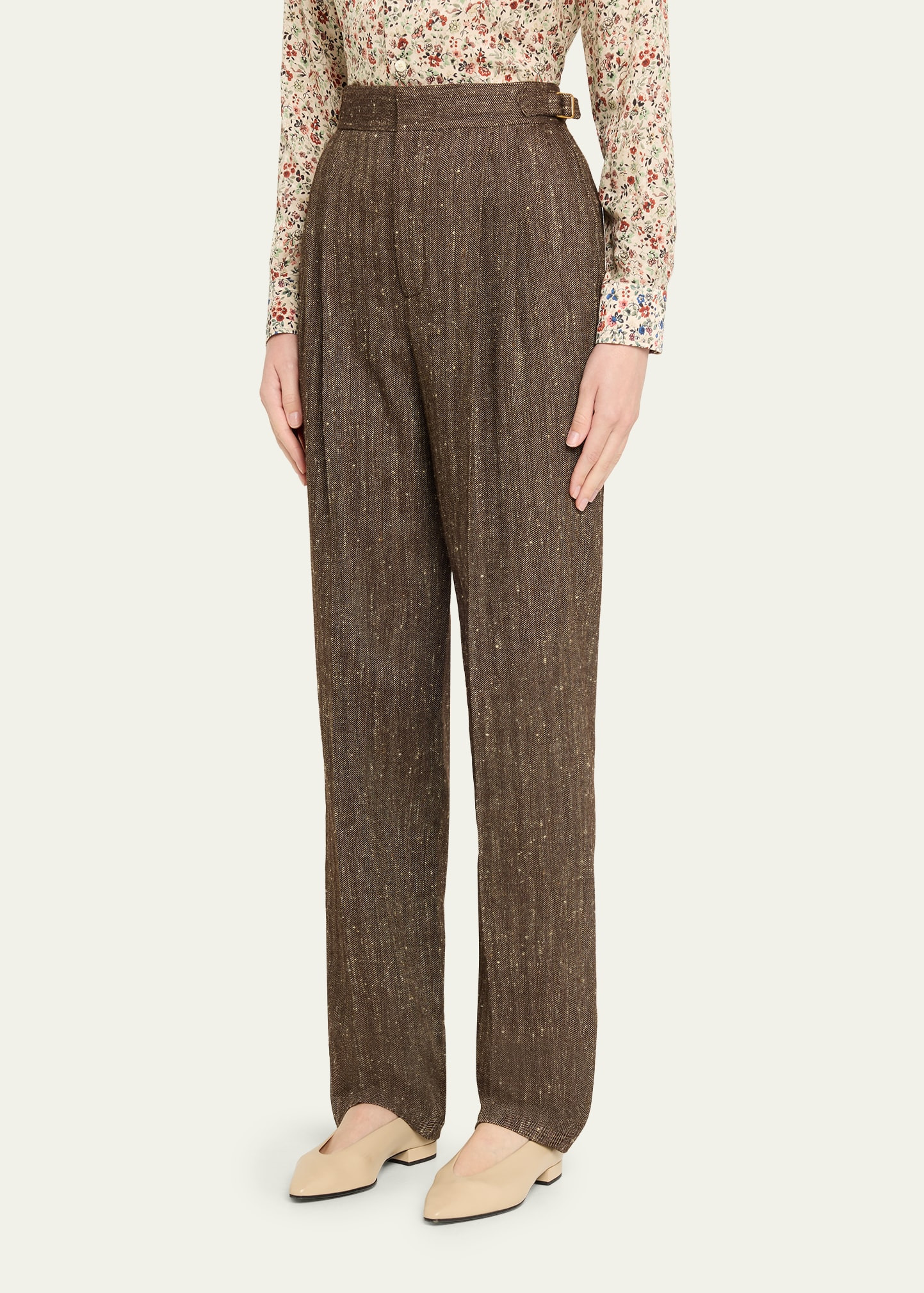 Malik Pleated Straight-Leg Trousers - 4
